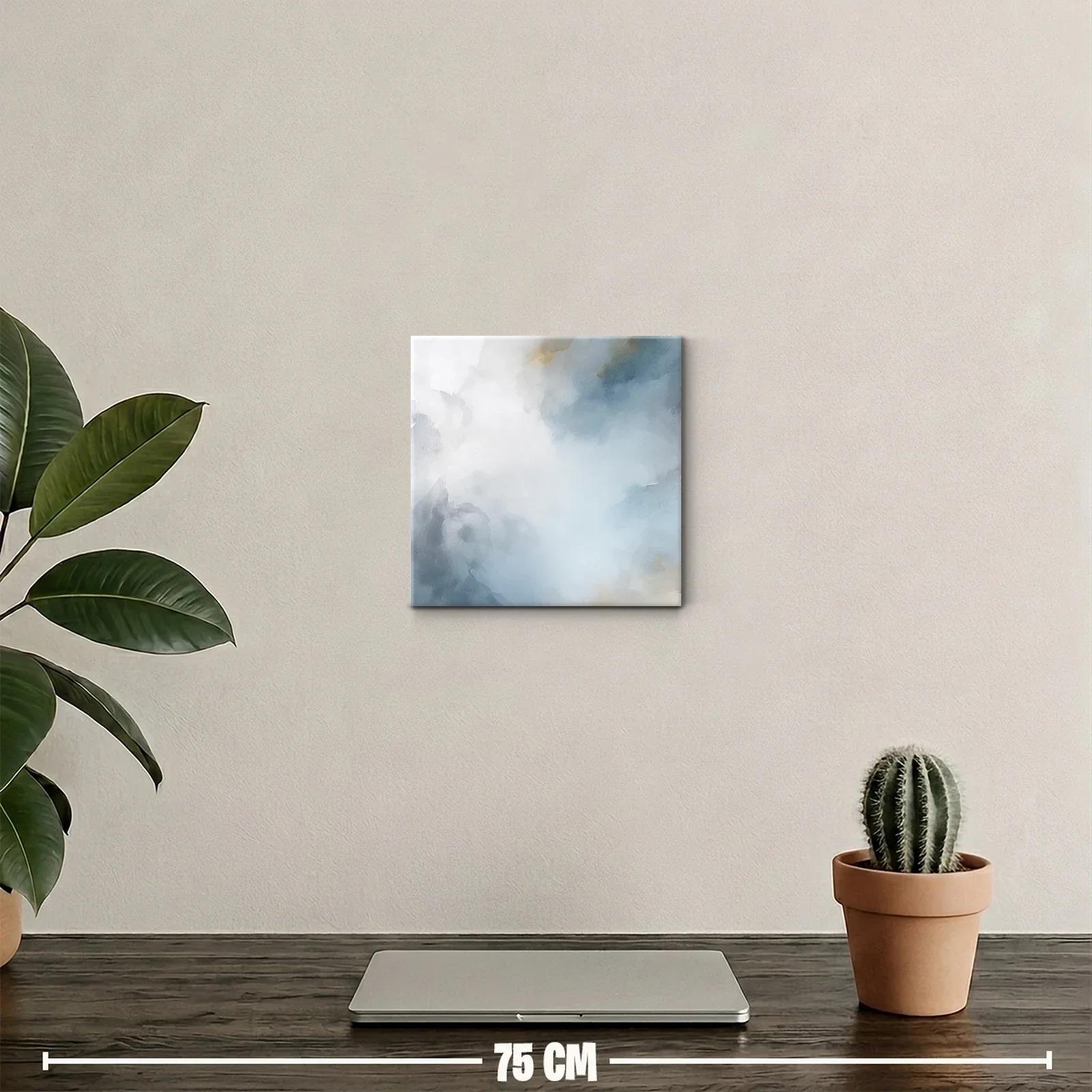 Cuadro abstracto en tonos azules y blancos suaves — miniatura 2