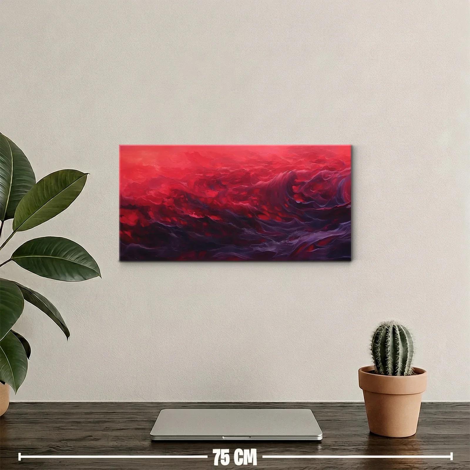 Cuadro olas carmesí con ondas panorámicas — miniatura 2
