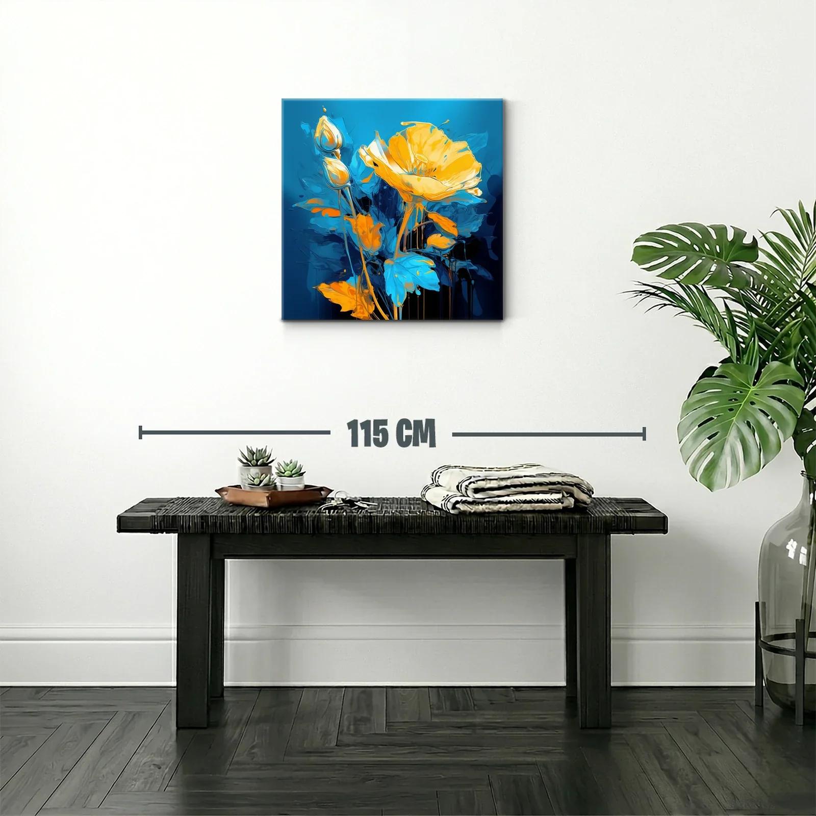 Flores vibrantes en tonos azules y naranjas intensos — miniatura 2