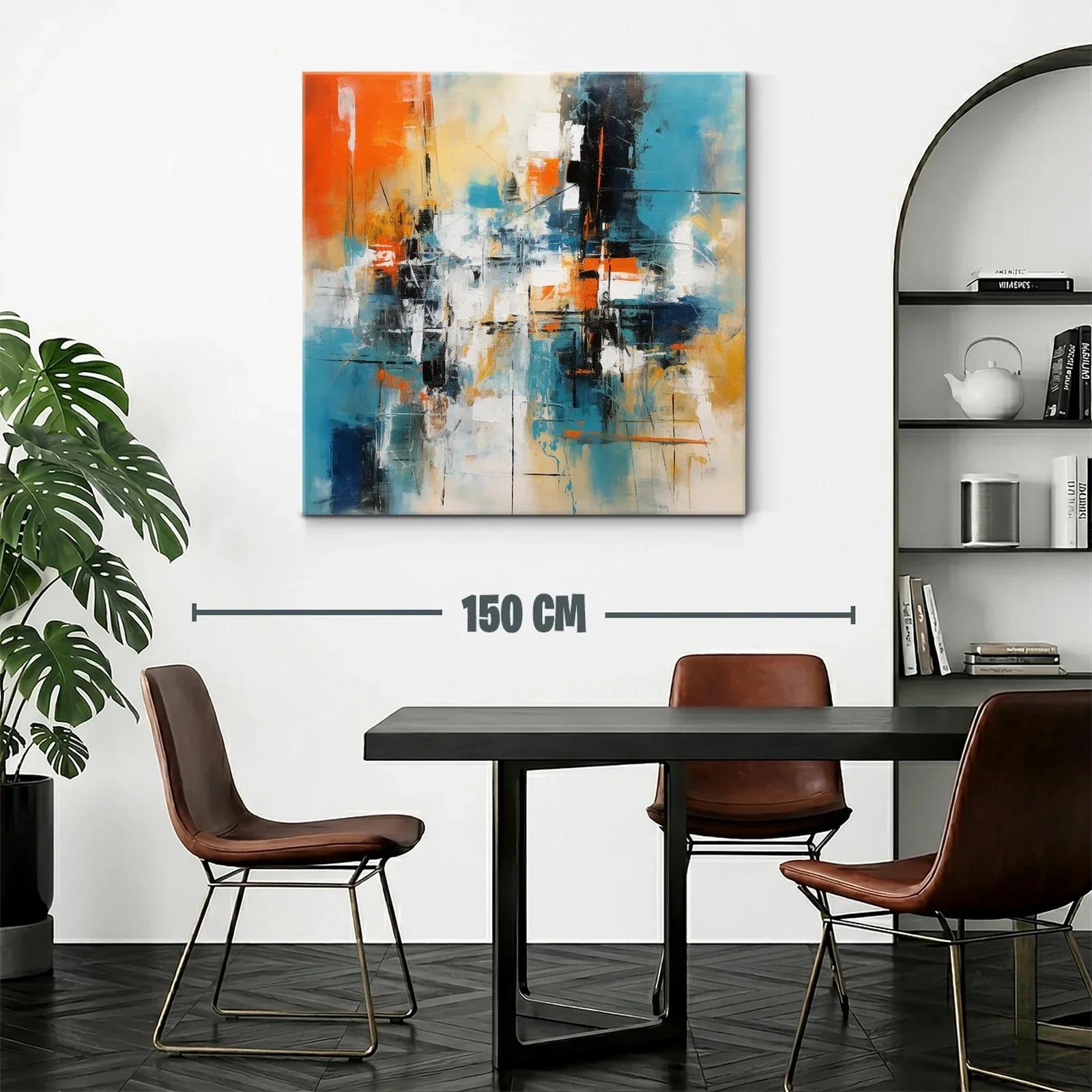 Composición abstracta con tonos cálidos y fríos vibrantes — miniatura 2