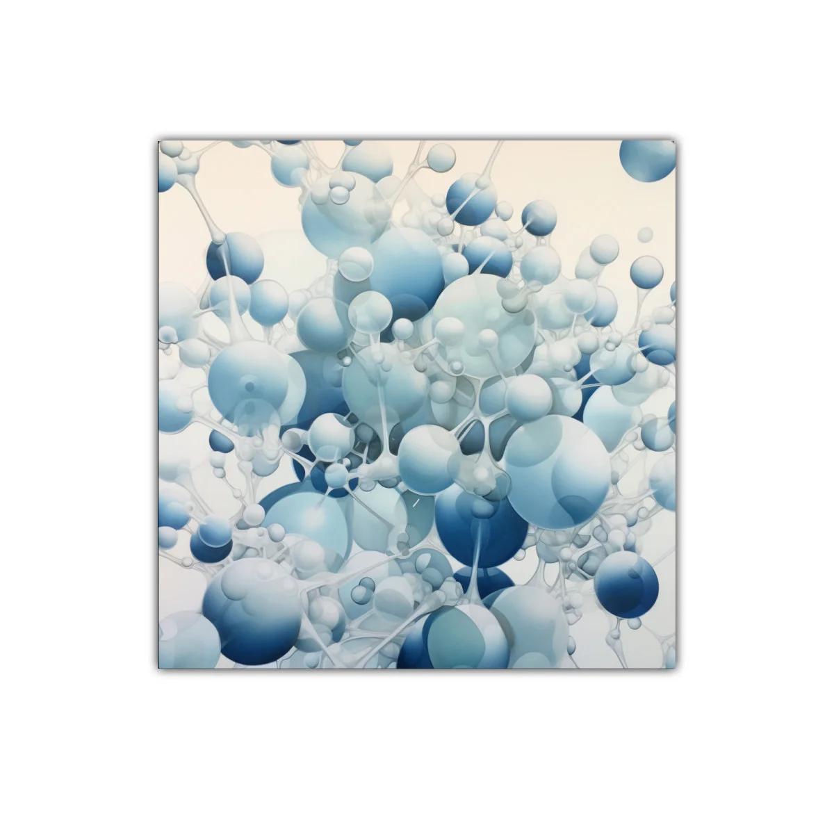 Composición abstracta con esferas en tonos azules y grises — imagen principal