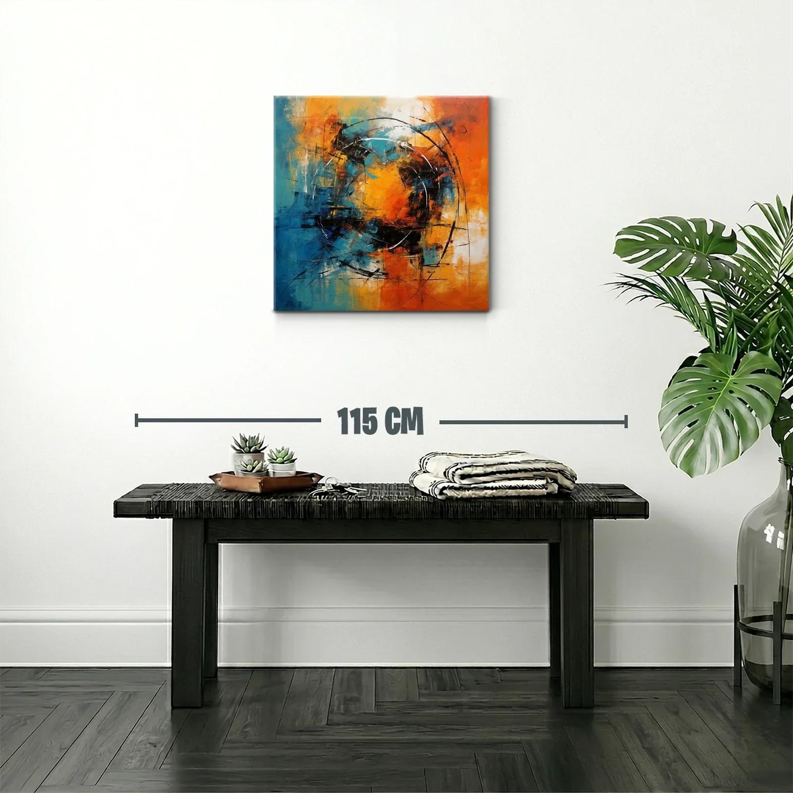 Explosión abstracta en tonos naranja y azul vibrante — miniatura 2