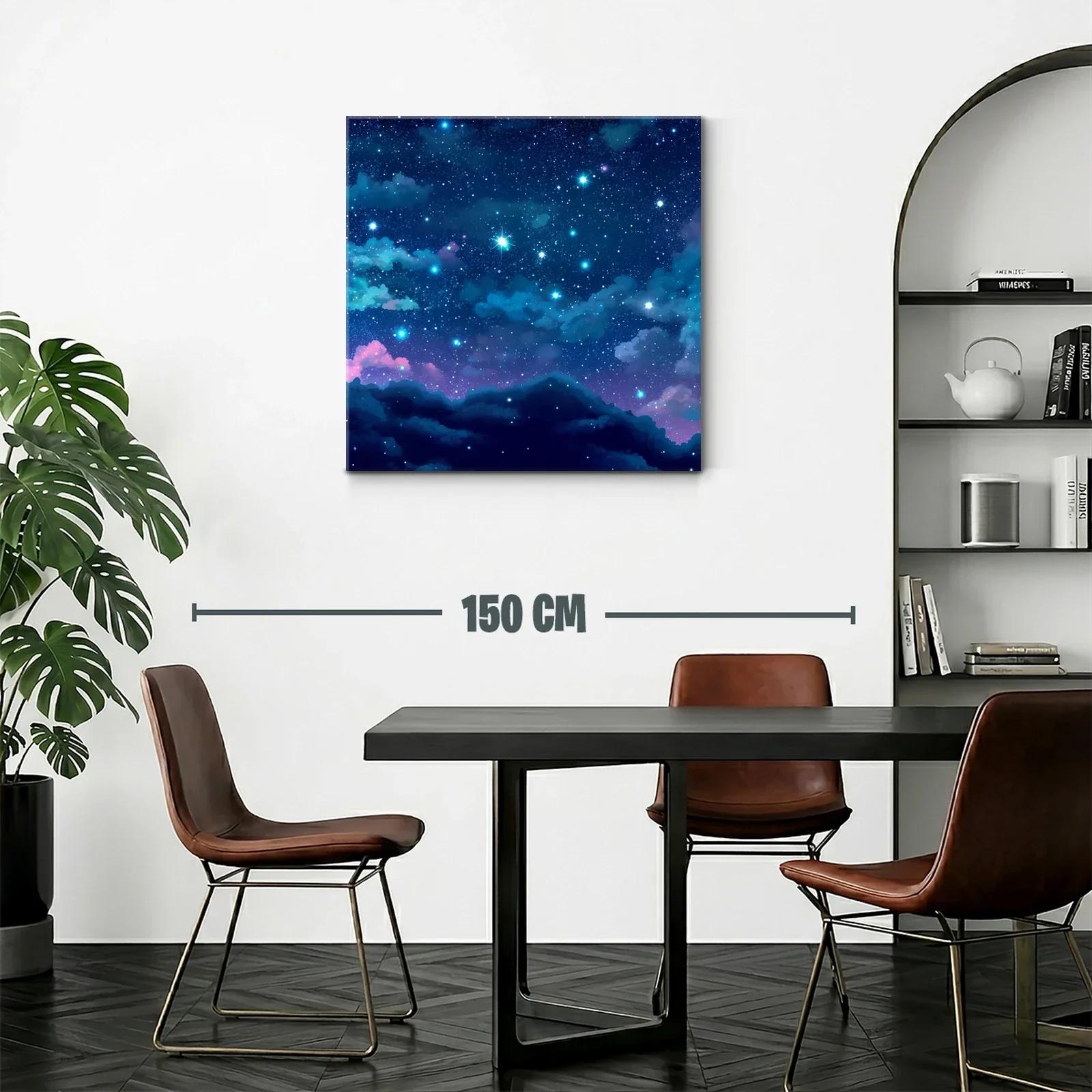 Cielo estrellado con nubes en tonos azules y morados — miniatura 2