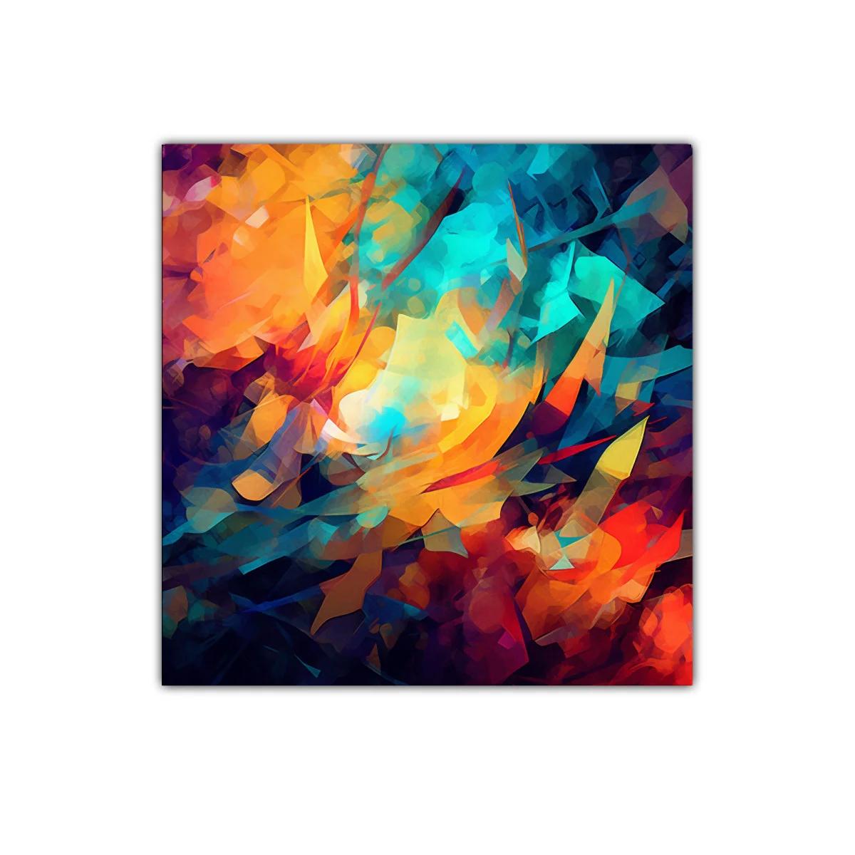Cuadro abstracto con explosión de colores vibrantes — imagen principal