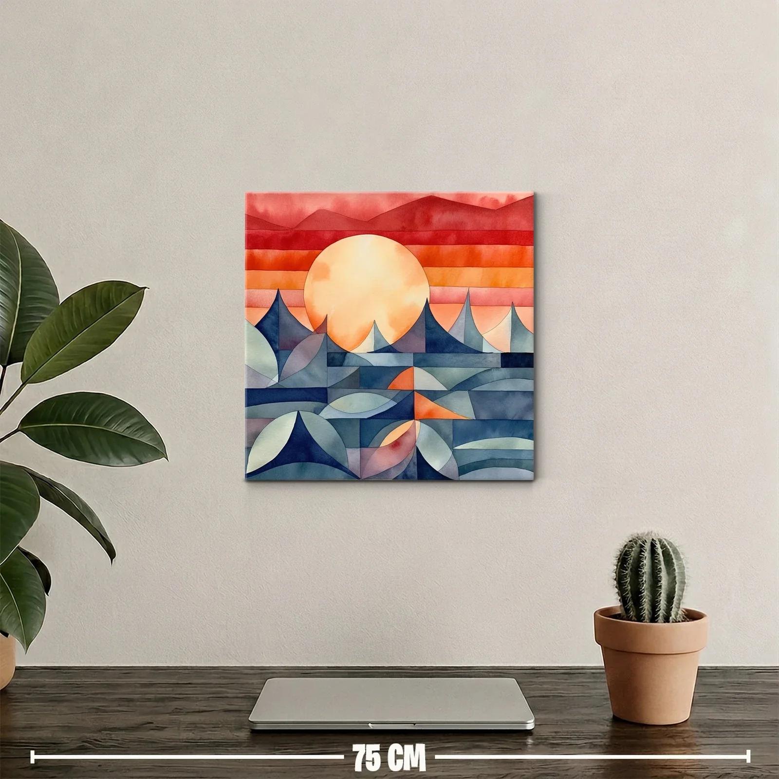 Atardecer geométrico con tonos cálidos y azules profundos — miniatura 2