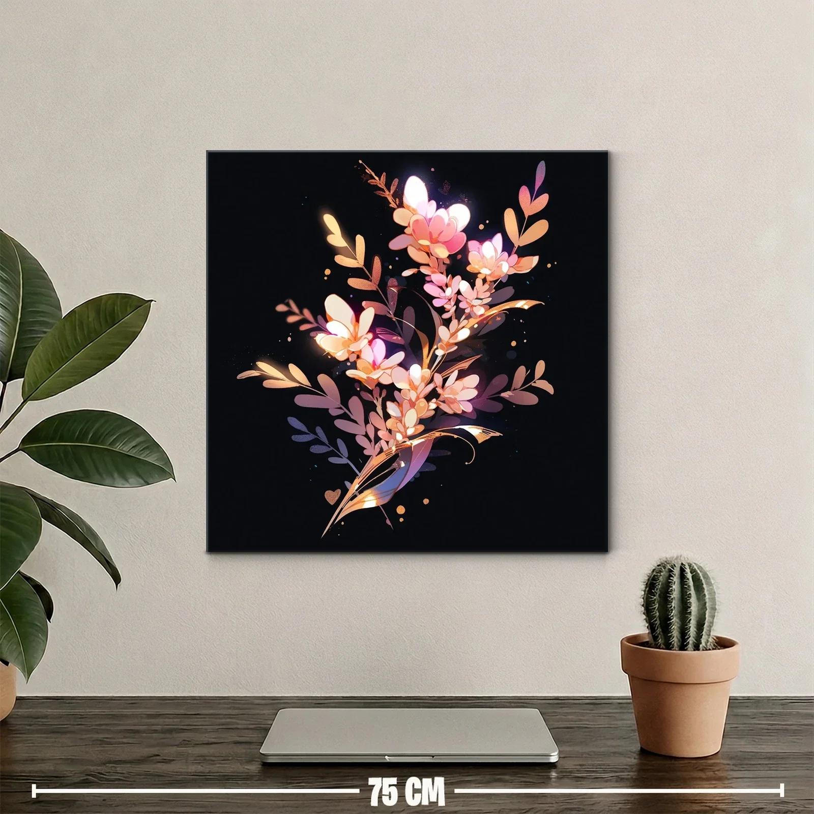 Flores iluminadas sobre fondo oscuro para elegancia sutil — miniatura 2