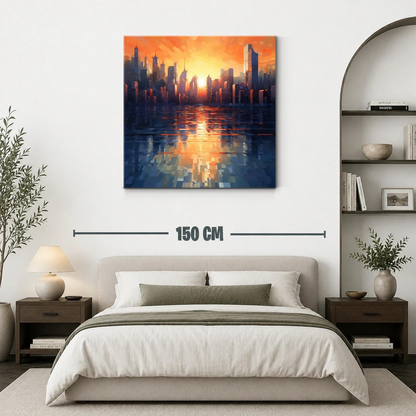 Atardecer vibrante en la silueta de la ciudad moderna — miniatura 3