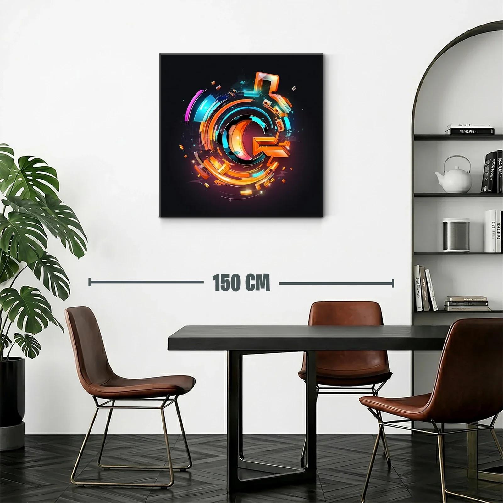 Composición abstracta dinámica en tonos cálidos y fríos vivos — miniatura 2