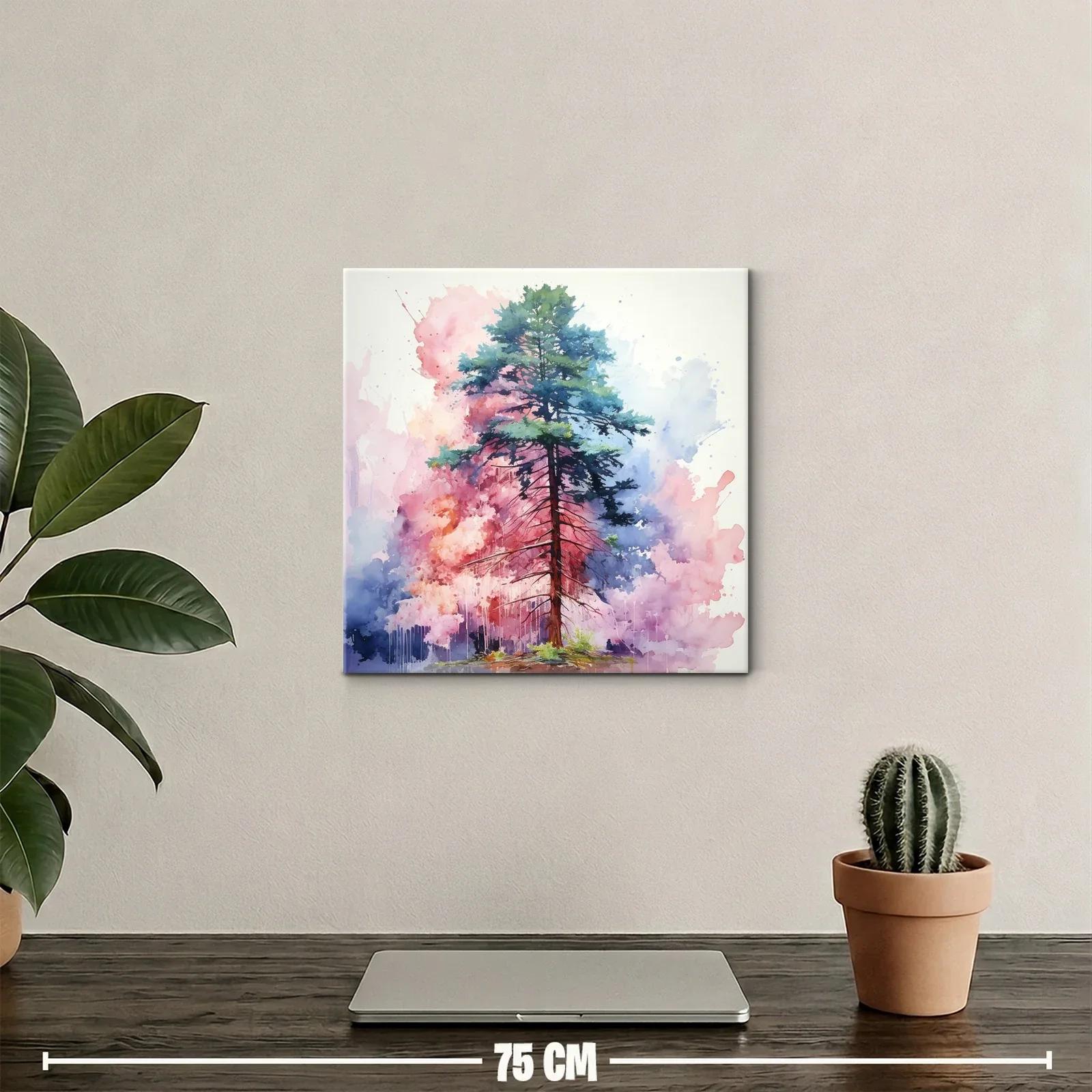 Árbol solitario con fondo vibrante en tonos pastel — miniatura 2