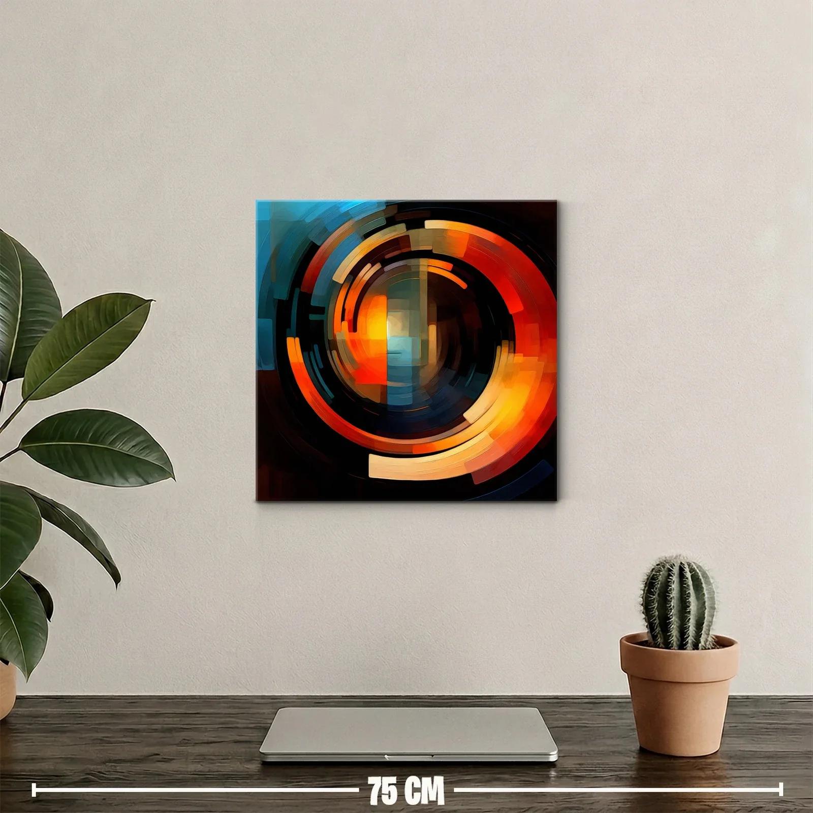 Composición abstracta circular con tonos cálidos y fríos — miniatura 2