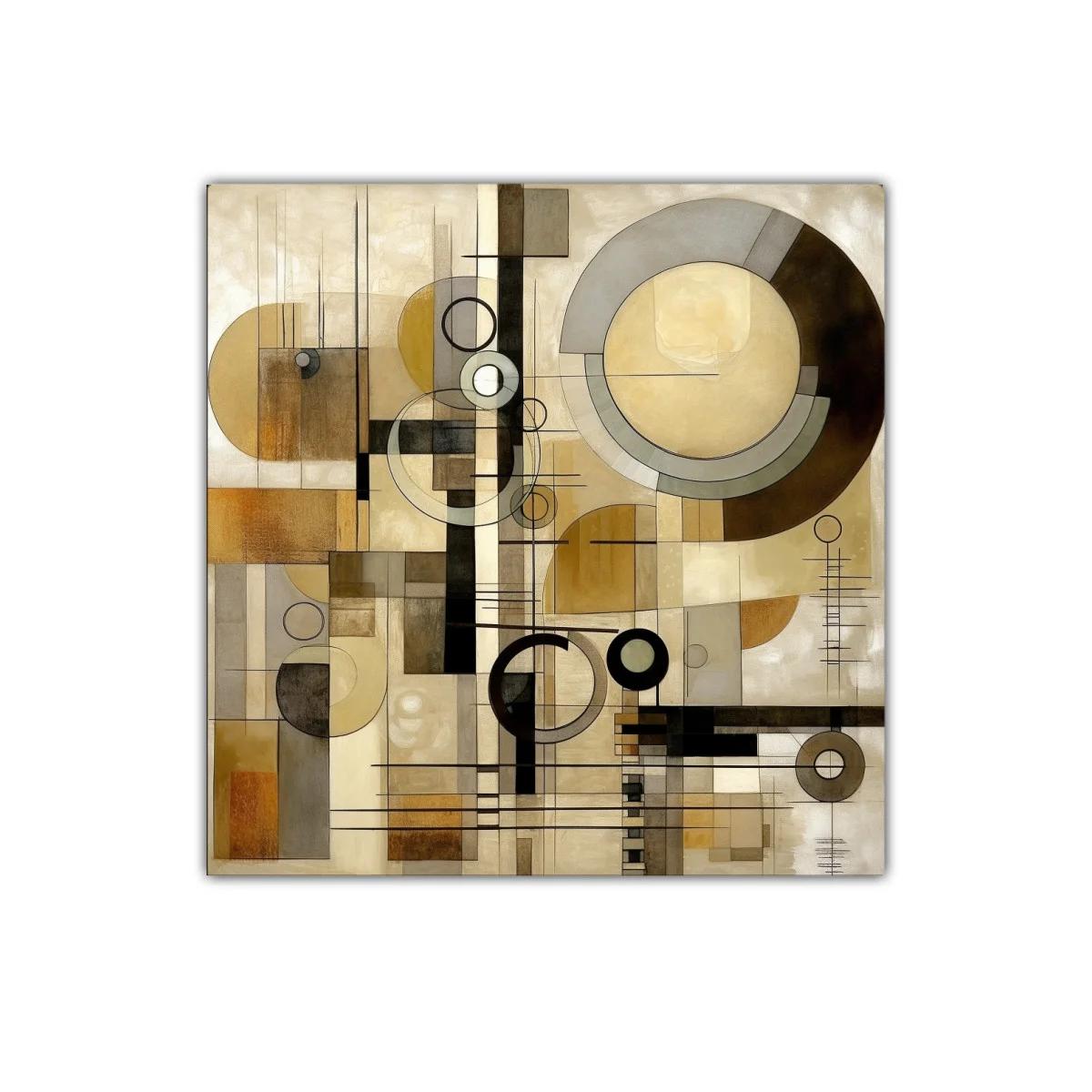 Composición geométrica en tonos tierra y grises — imagen principal