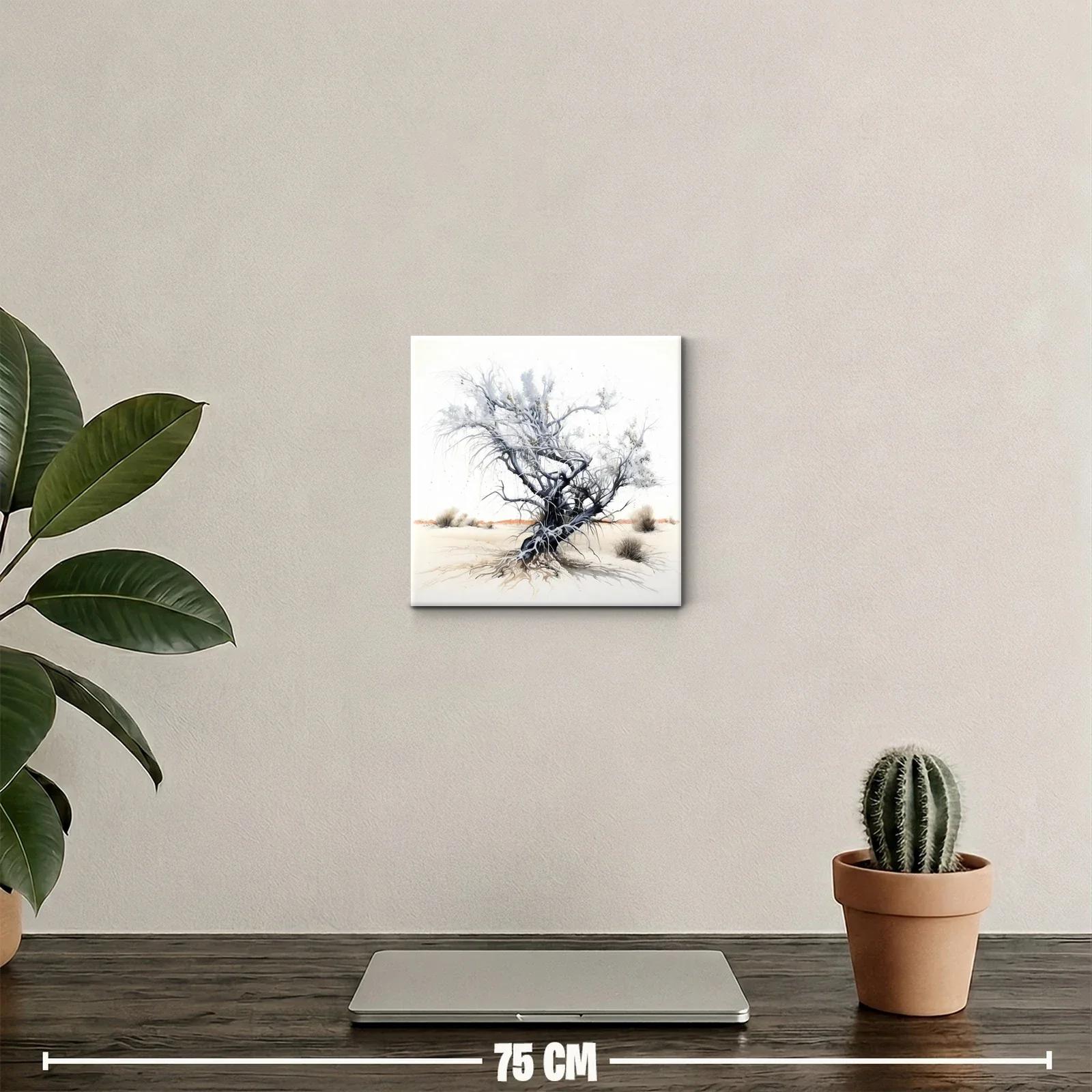 Árbol solitario en paisaje sereno y minimalista — miniatura 2