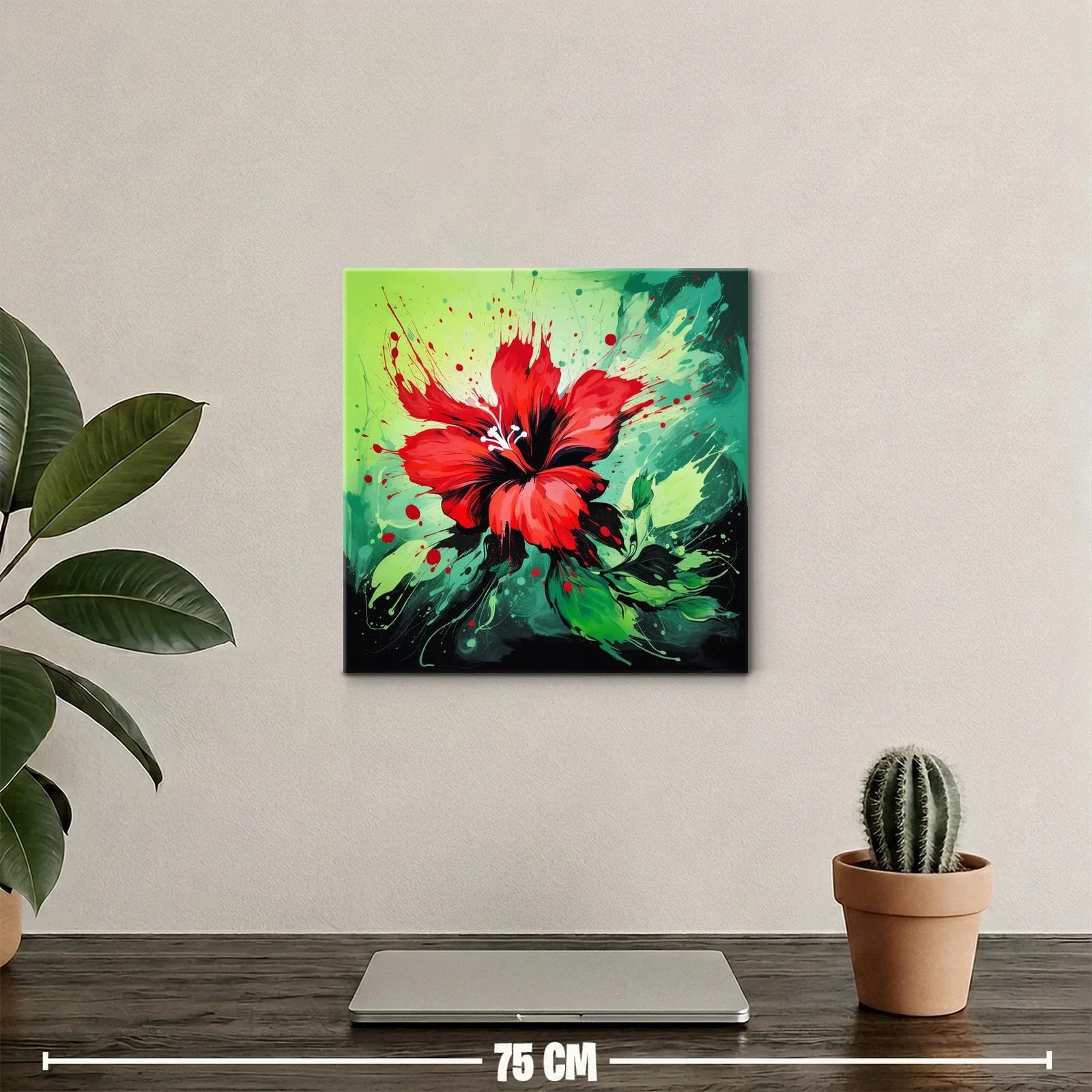 Impactante cuadro de flor roja vibrante y energía dinámica — miniatura 2