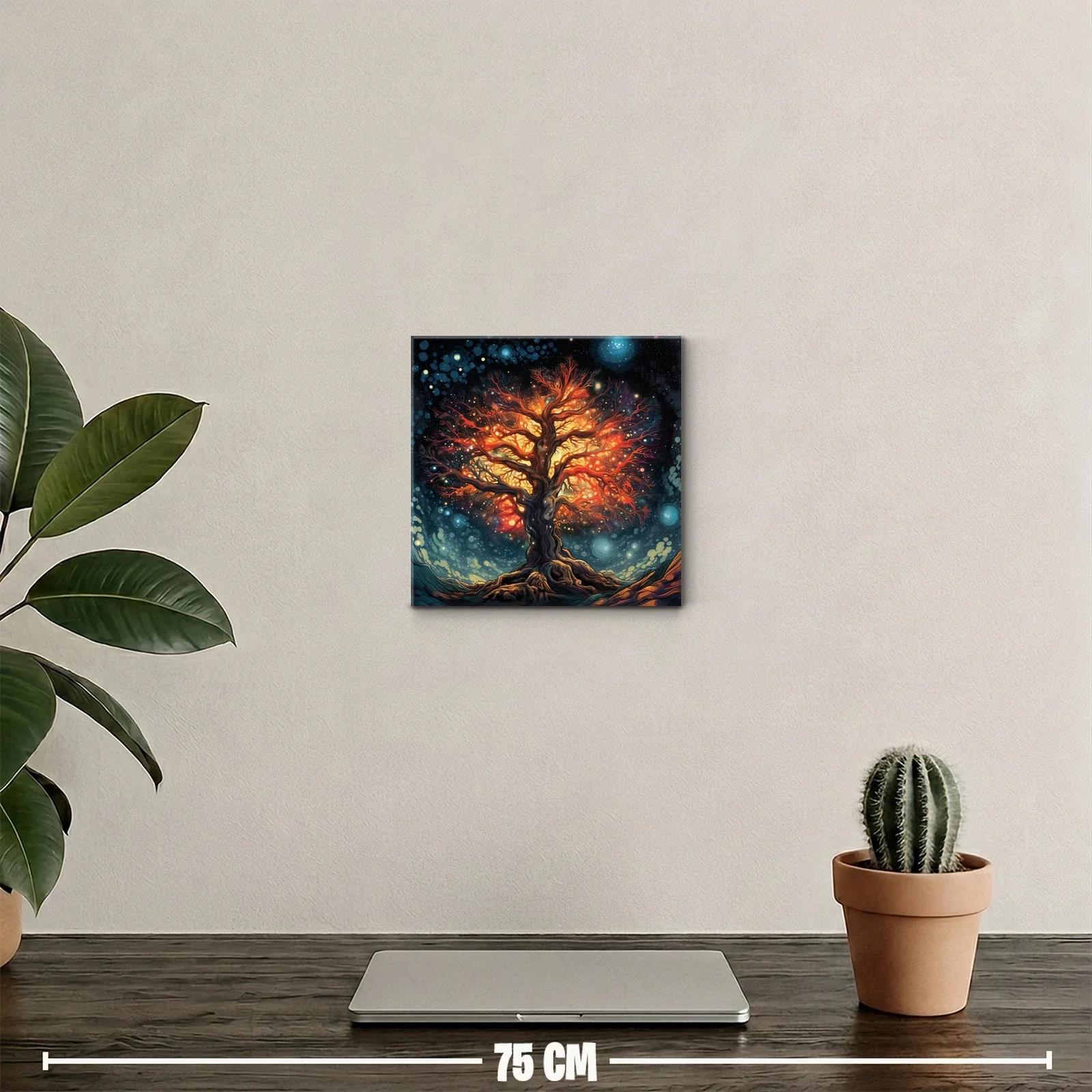 Árbol de luz en noche estrellada vibrante y mágica — miniatura 2