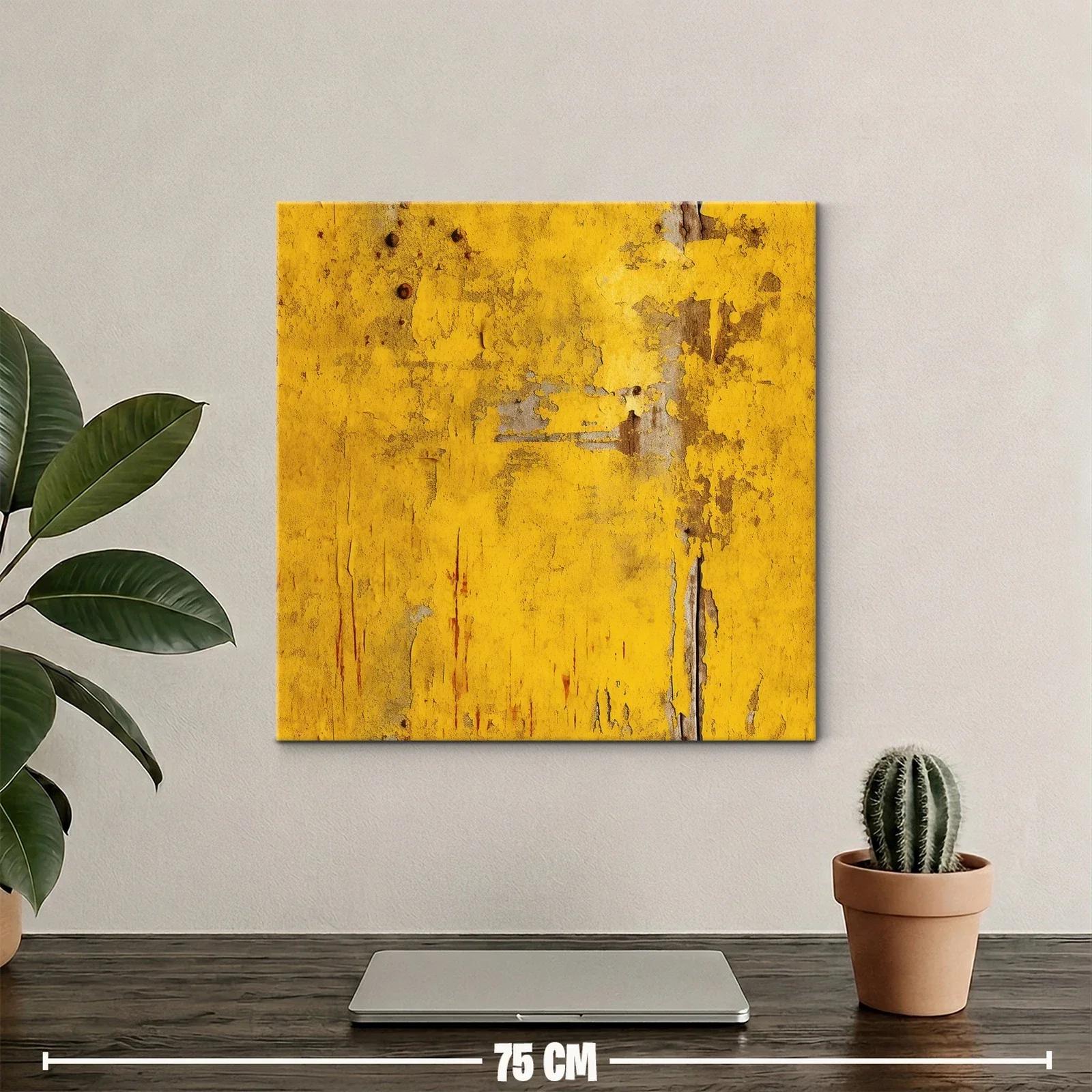 Cuadro abstracto en tonos amarillos y ocres envejecidos — miniatura 2