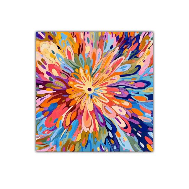 Explosión de colores vibrantes en diseño abstracto floral