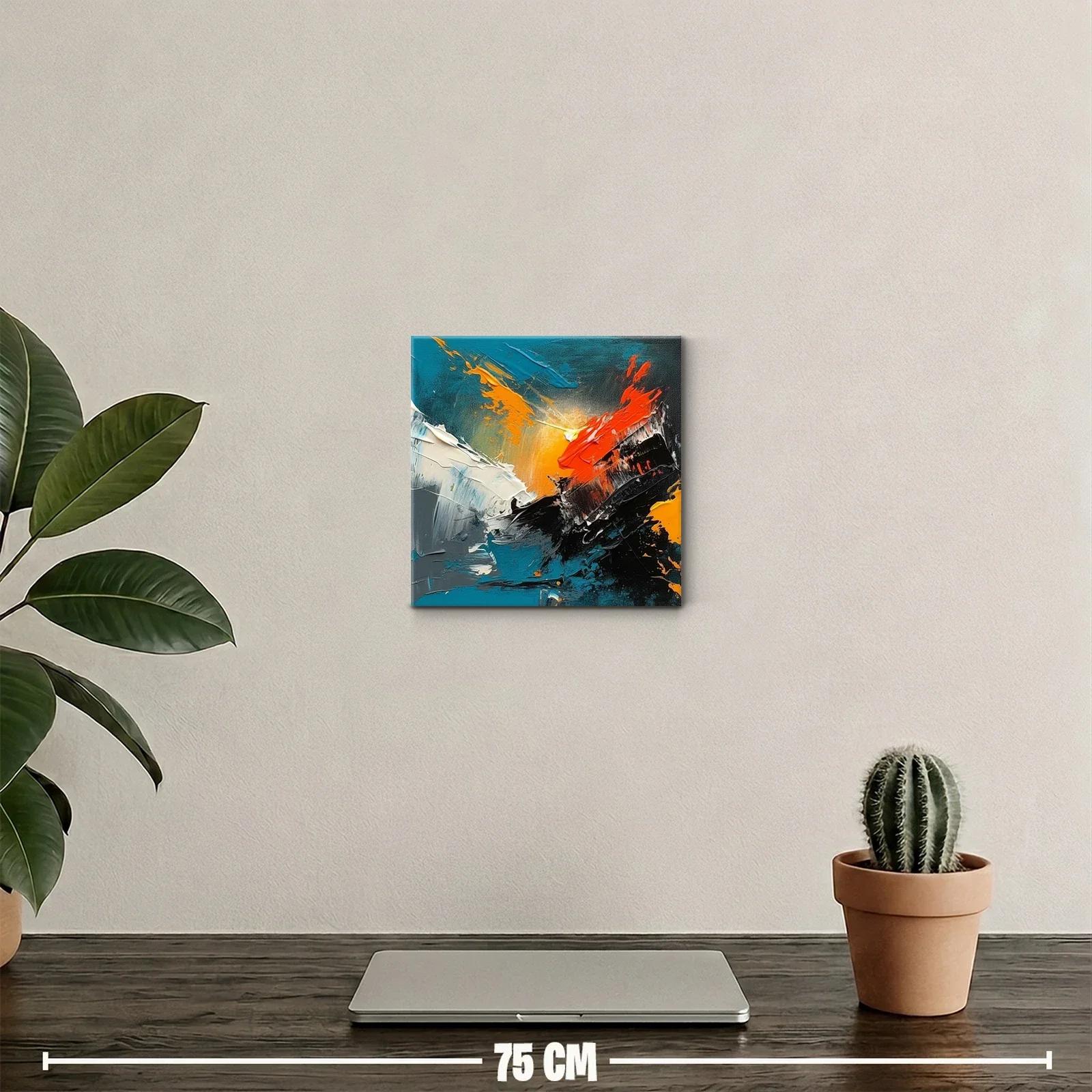 Cuadro abstracto con tonos vibrantes y contrastes intensos — miniatura 2