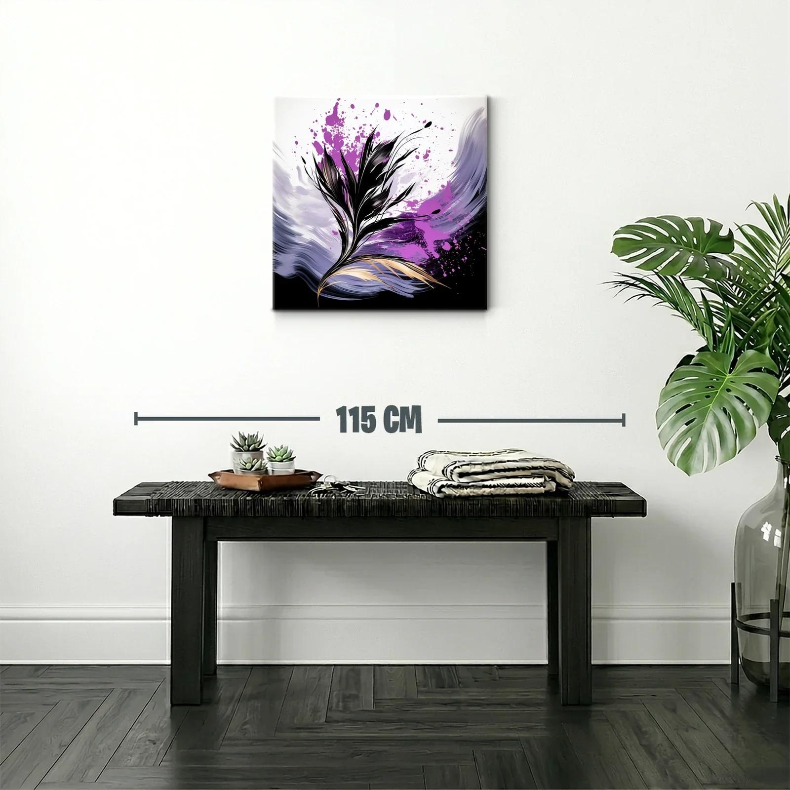 Elegancia floral con dinamismo en tonos púrpura y negro — miniatura 2
