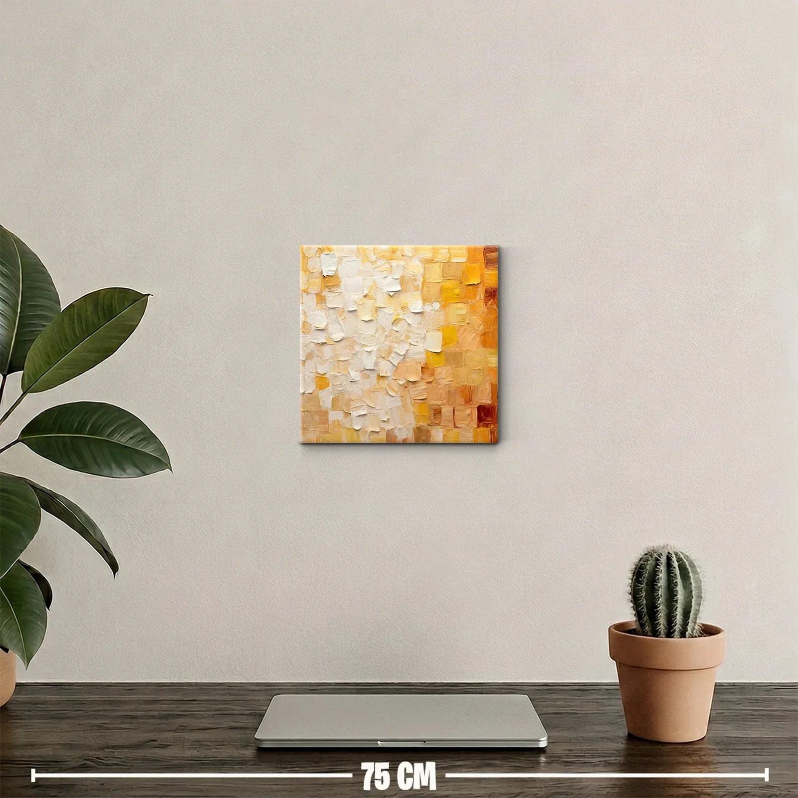 Cuadro abstracto tonos cálidos para ambiente acogedor — miniatura 2