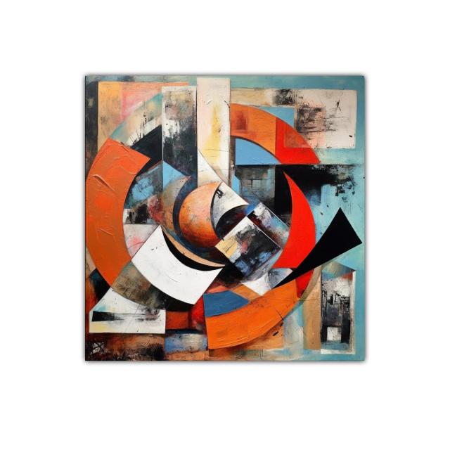 Composición geométrica con vibrantes formas y contrastes