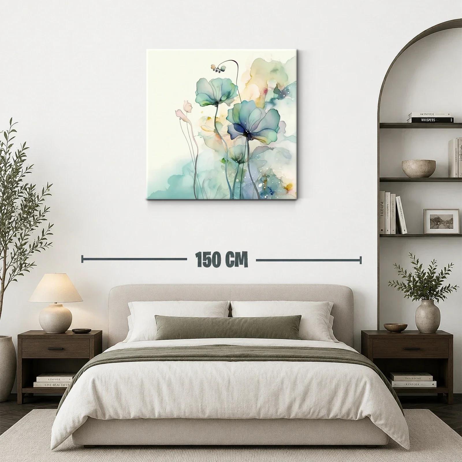 Delicadas flores en tonos suaves y acuarelados para pared — miniatura 3