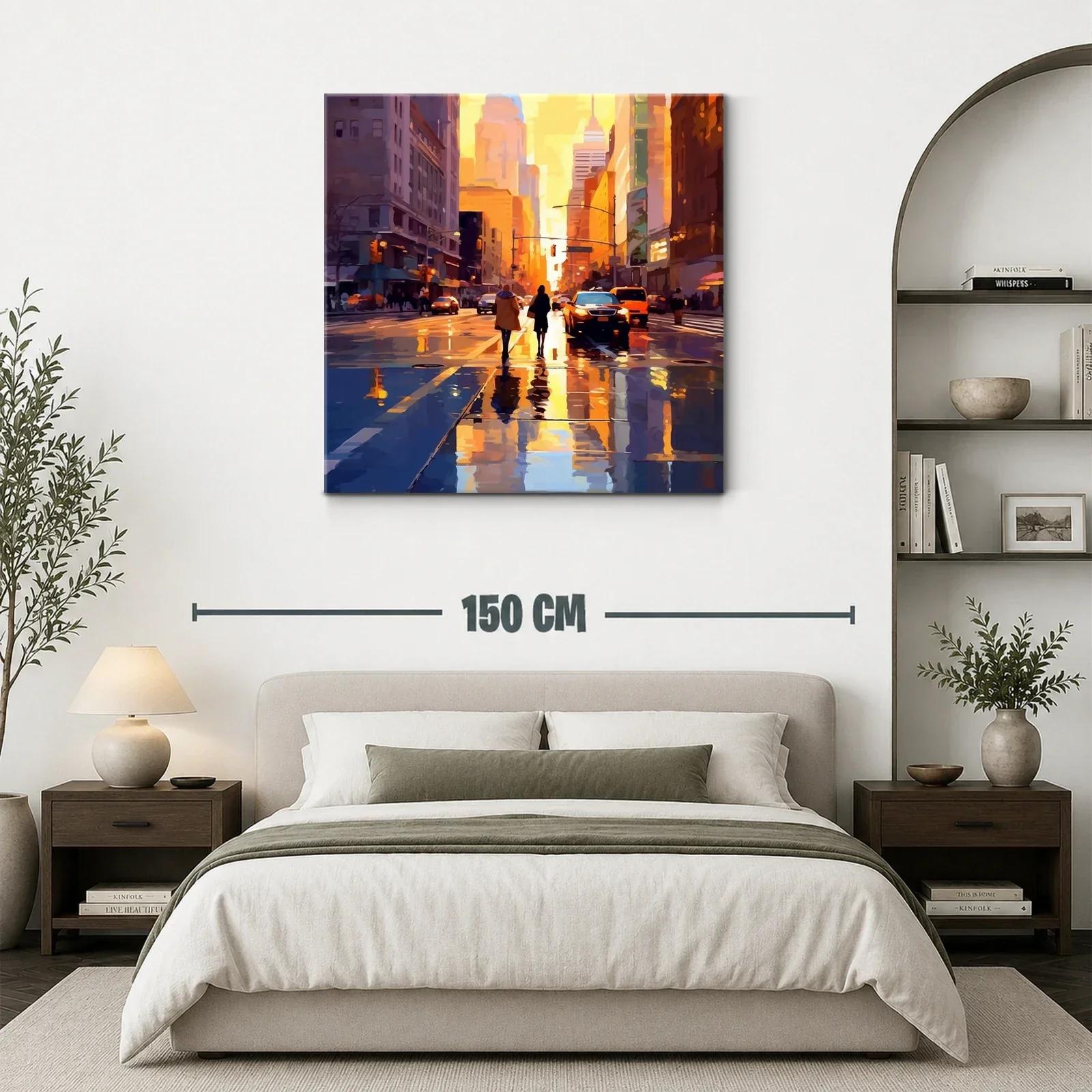Atardecer urbano con reflejos dorados en la ciudad — miniatura 3