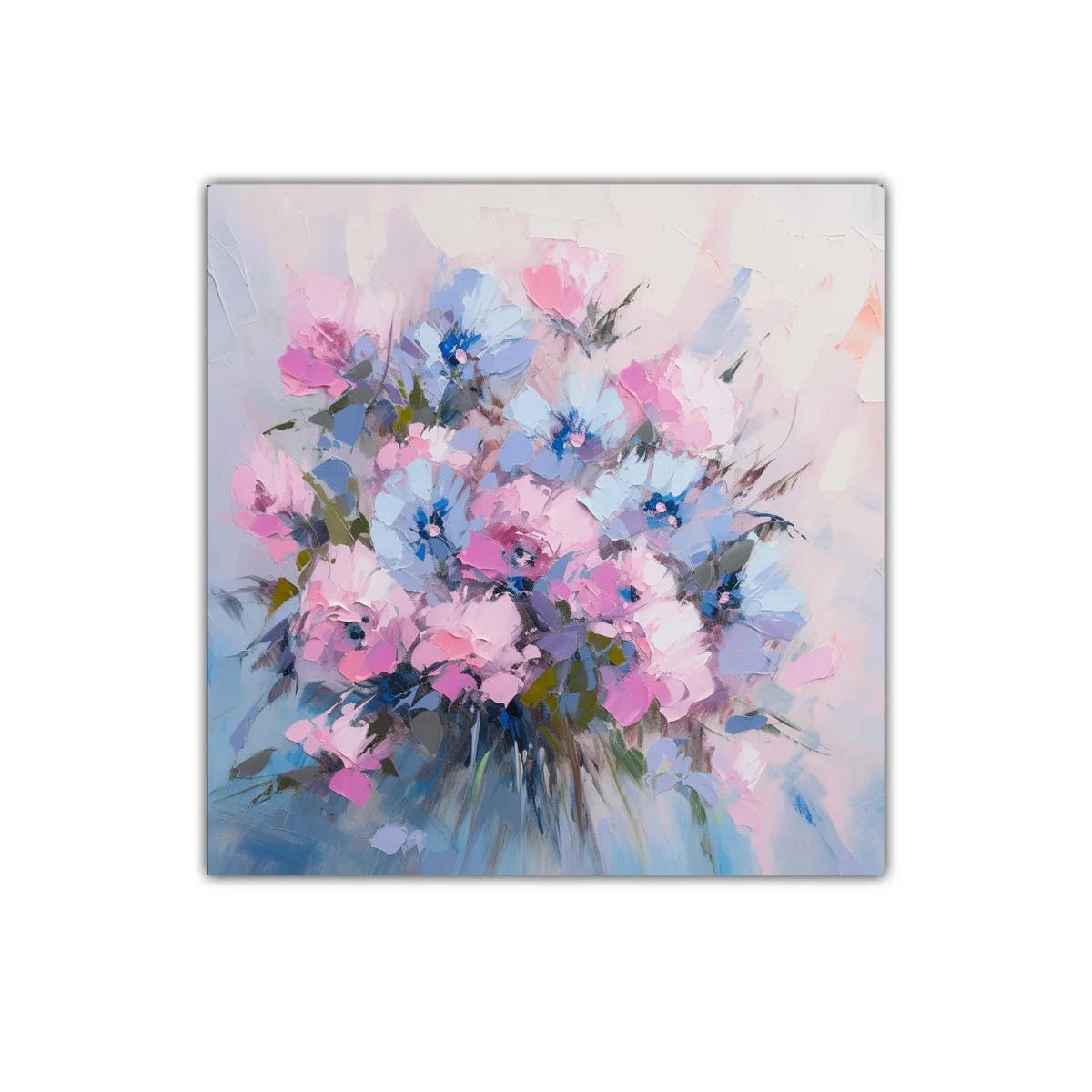 Cuadro decorativo con bouquet floral en tonos pastel