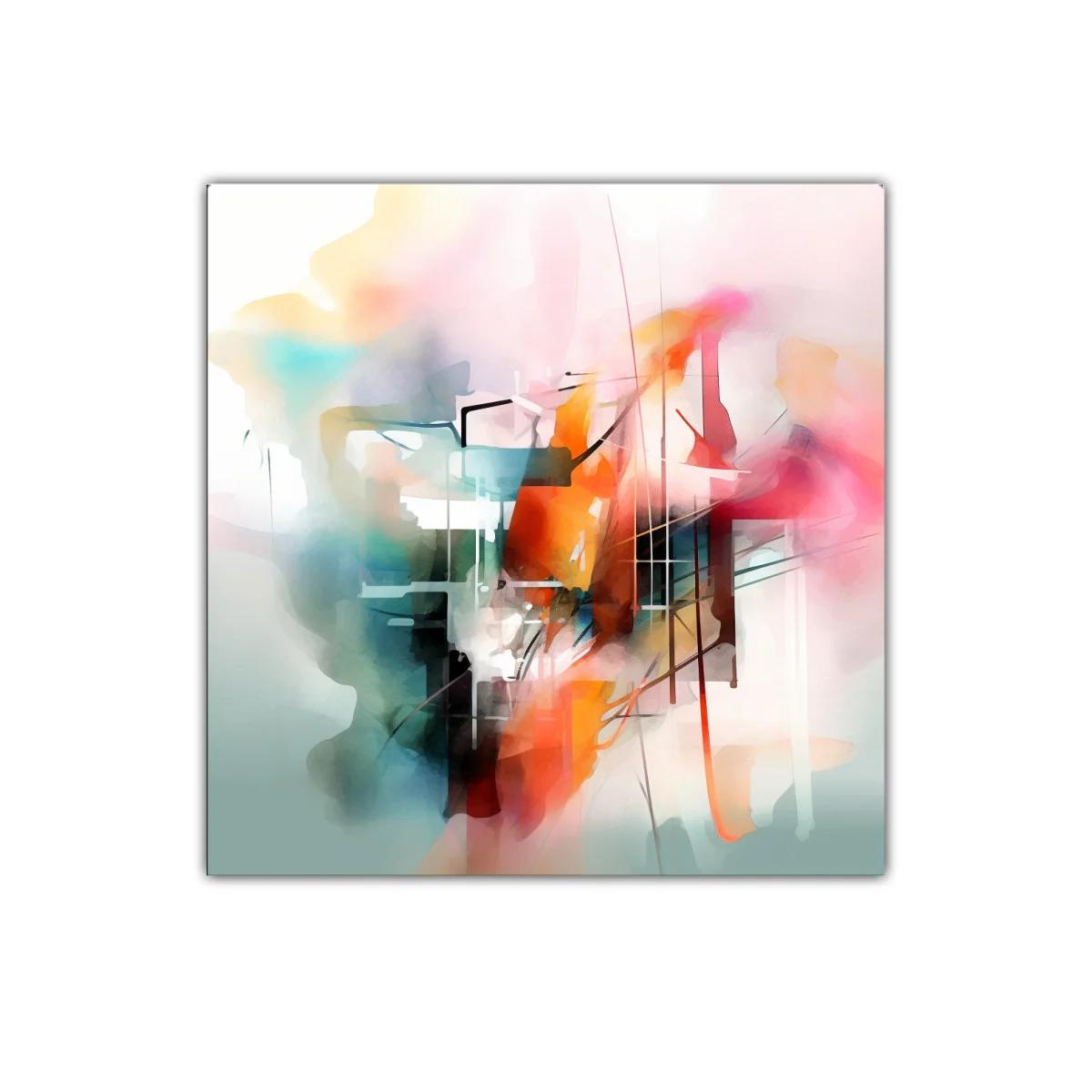 Composición abstracta en colores cálidos y fríos armonizados — imagen principal