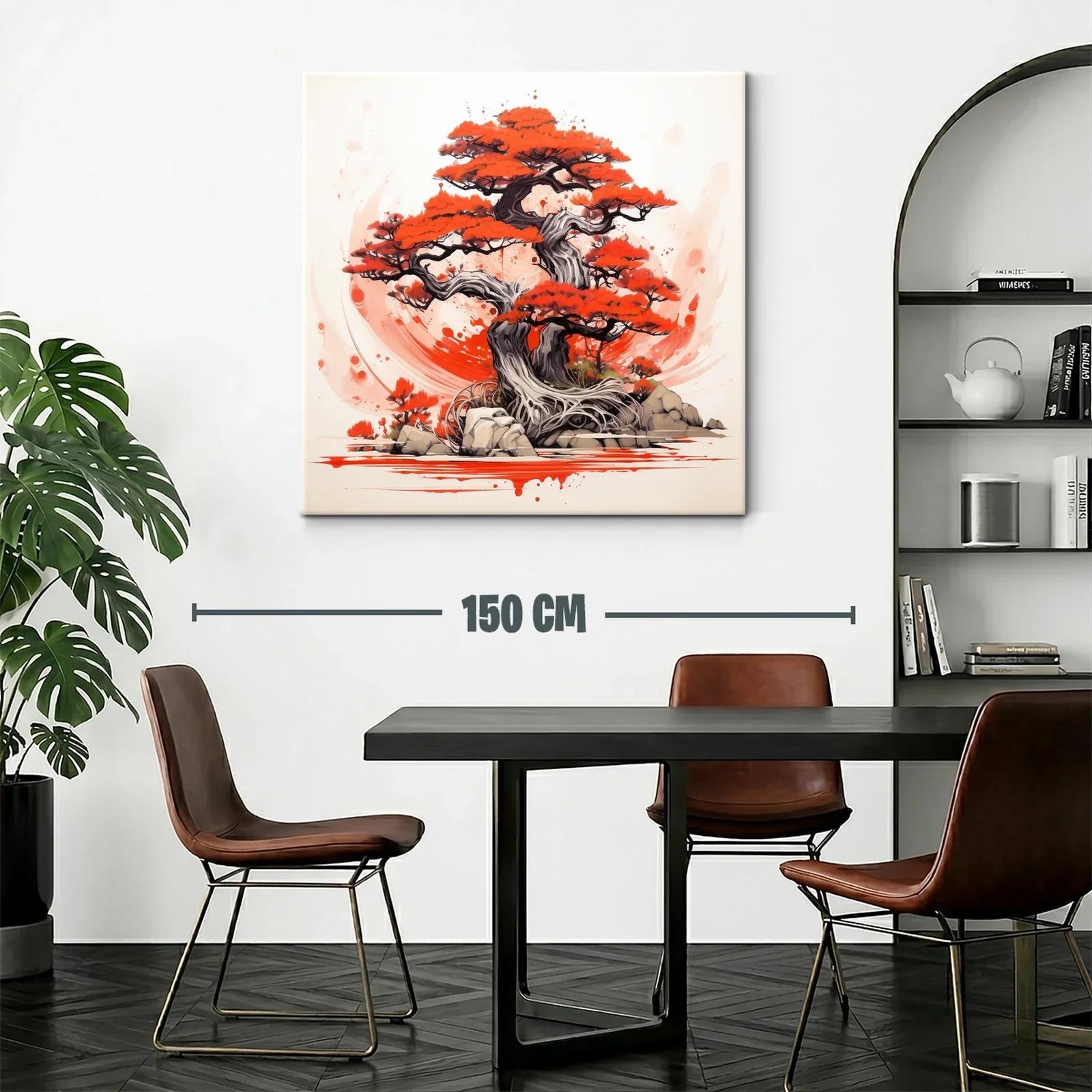Árbol de bonsái con vibrantes tonos rojo y gris — miniatura 2