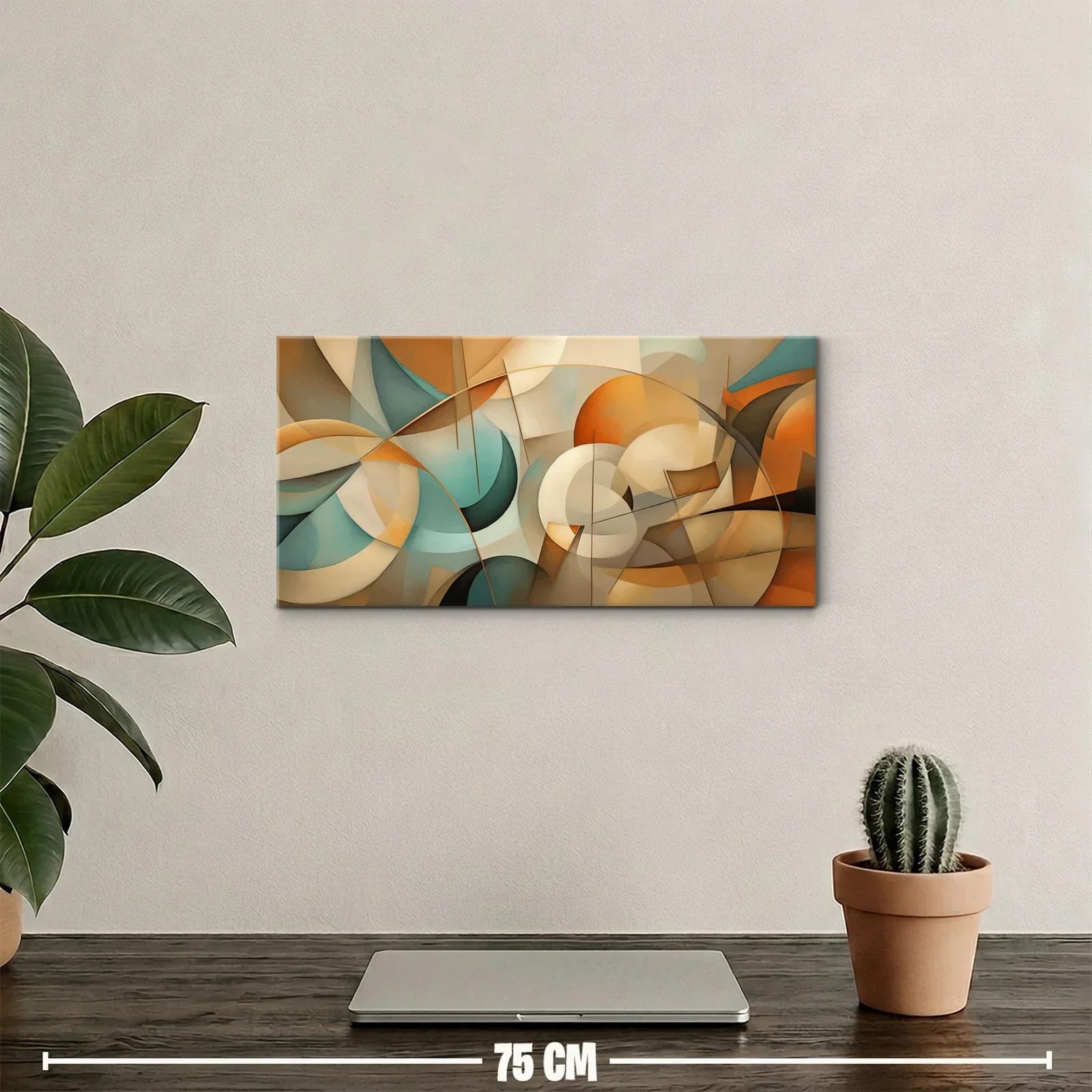 Cuadro abstracción geométrica con círculos superpuestos y planos — miniatura 2