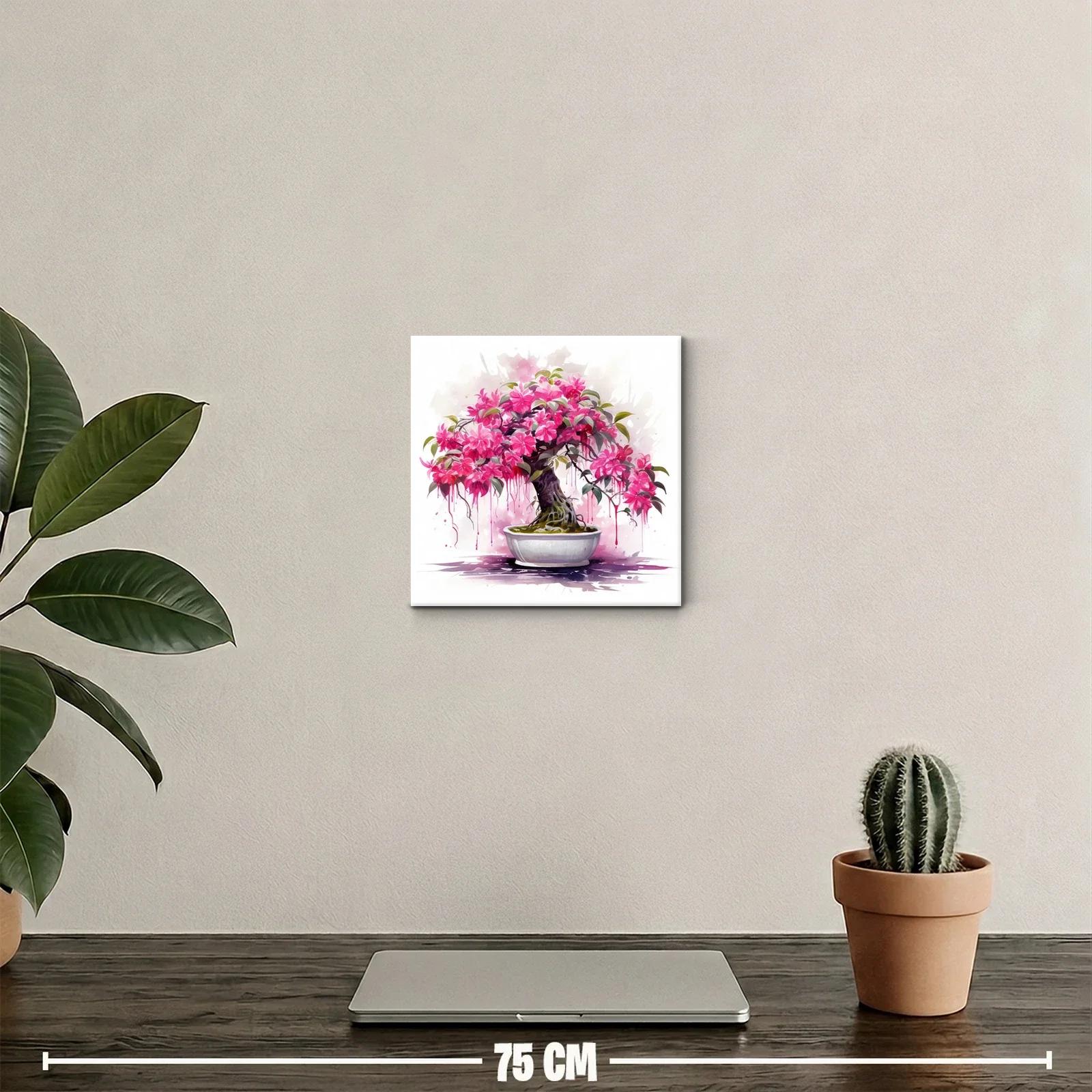 Bonsái florecido en tonos vibrantes y delicados — miniatura 2
