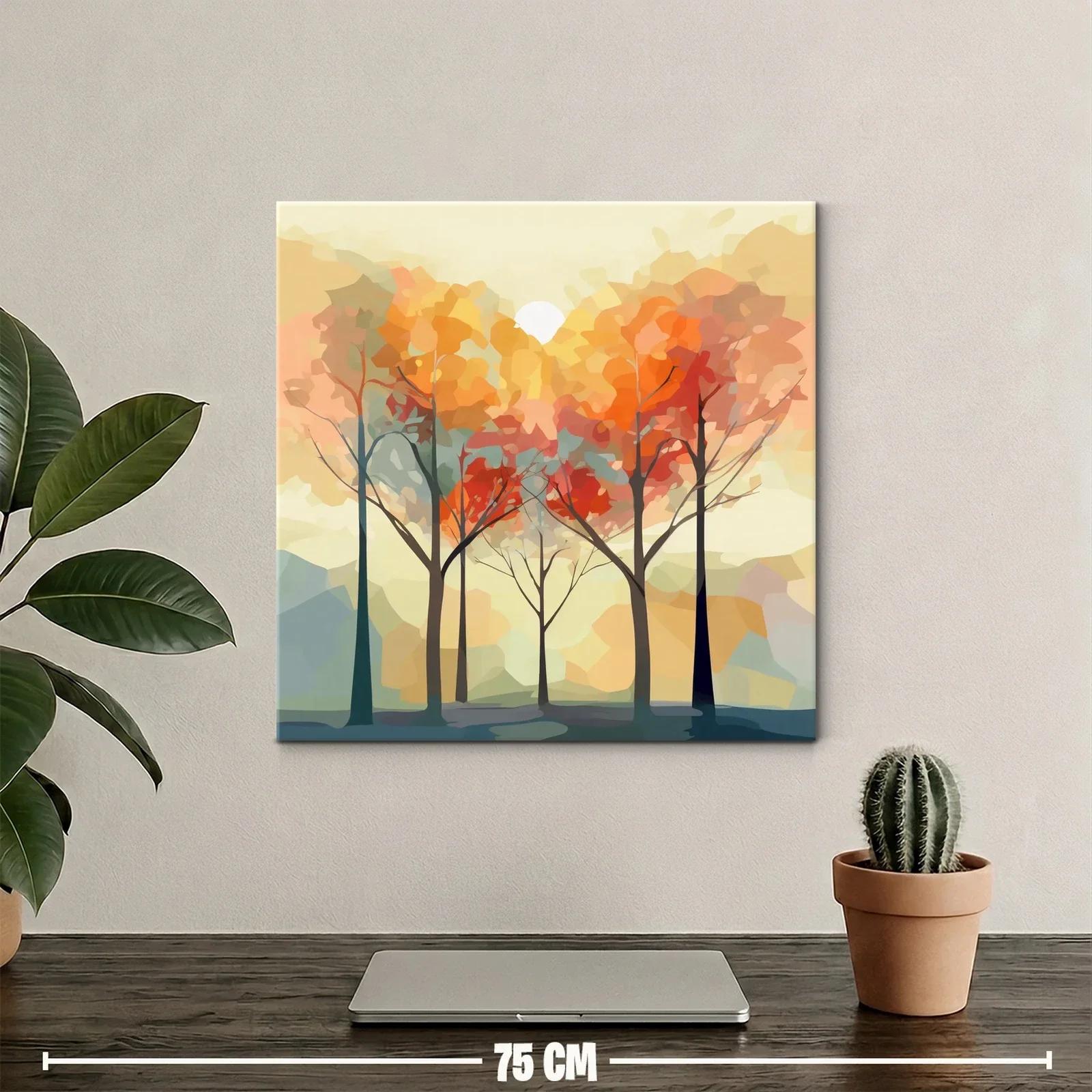 Bosque abstracto con tonos cálidos de otoño — miniatura 2