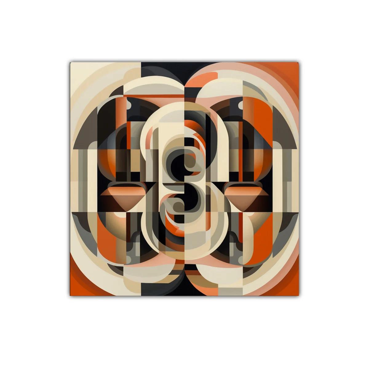 Cuadro decorativo con formas geométricas en tonos cálidos — imagen principal