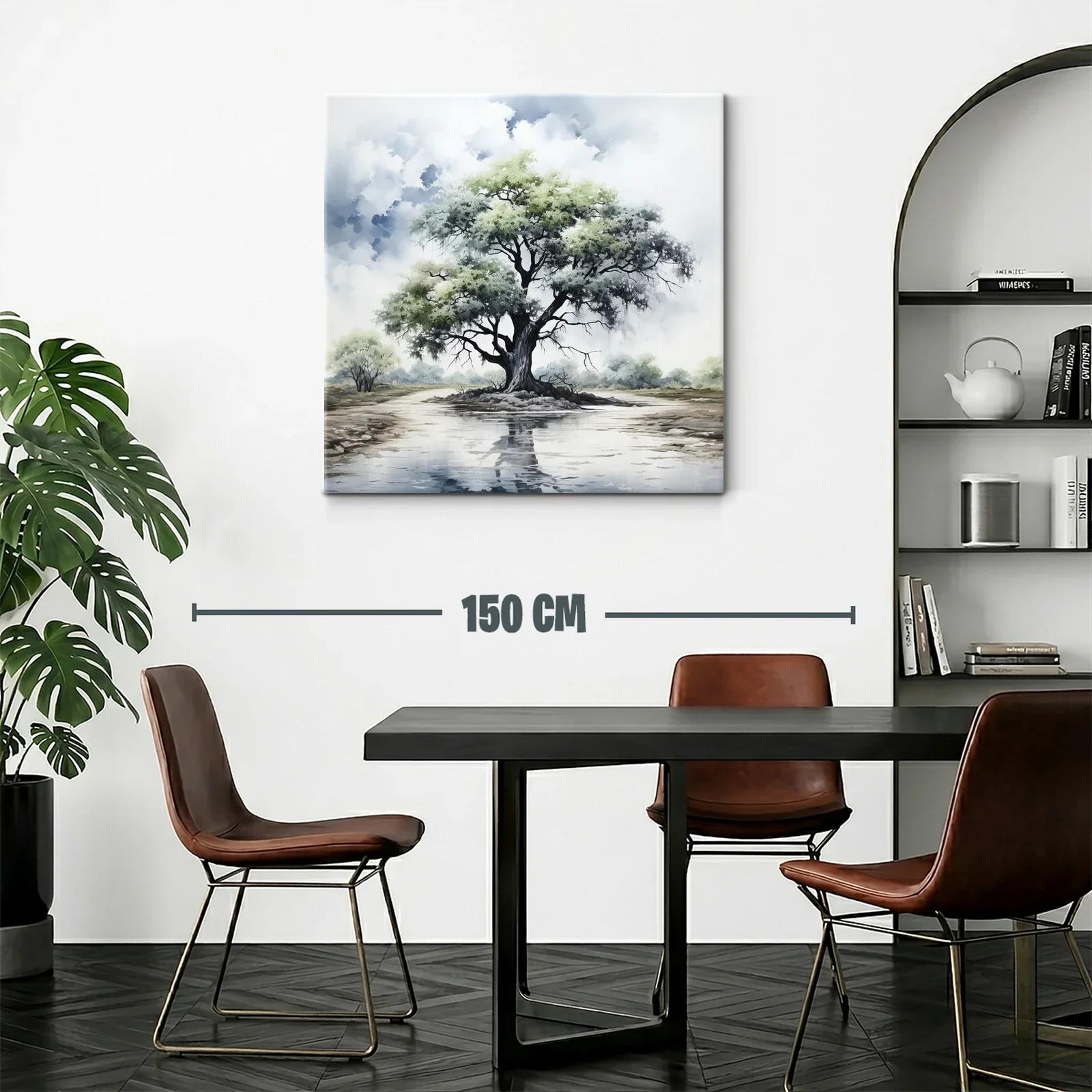 Árbol solitario con reflejo en aguas tranquilas — miniatura 2
