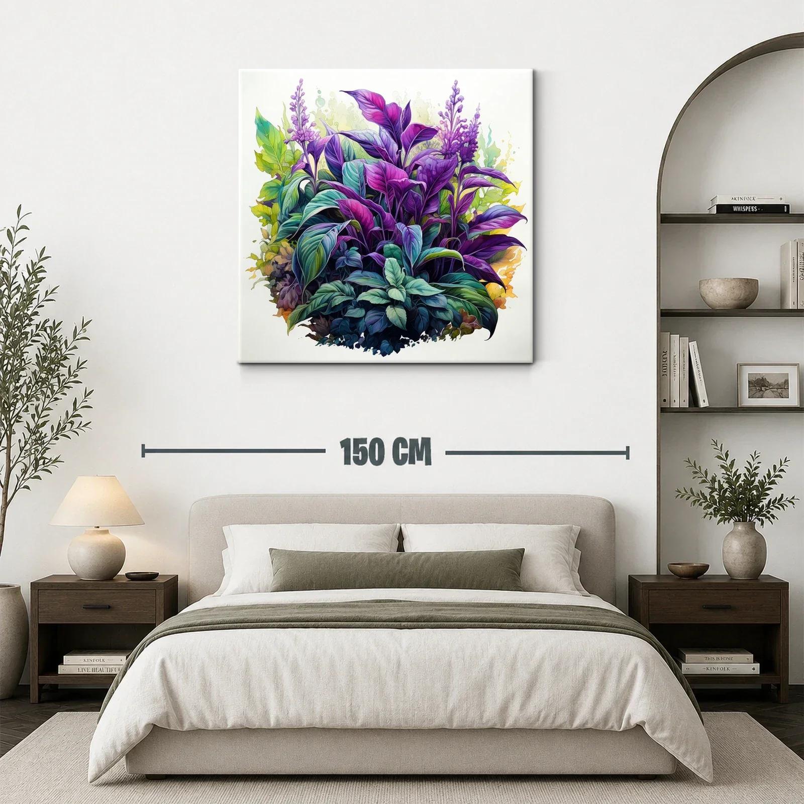 Exuberante Composición de Hojas en Tonos Violeta y Verde — miniatura 3
