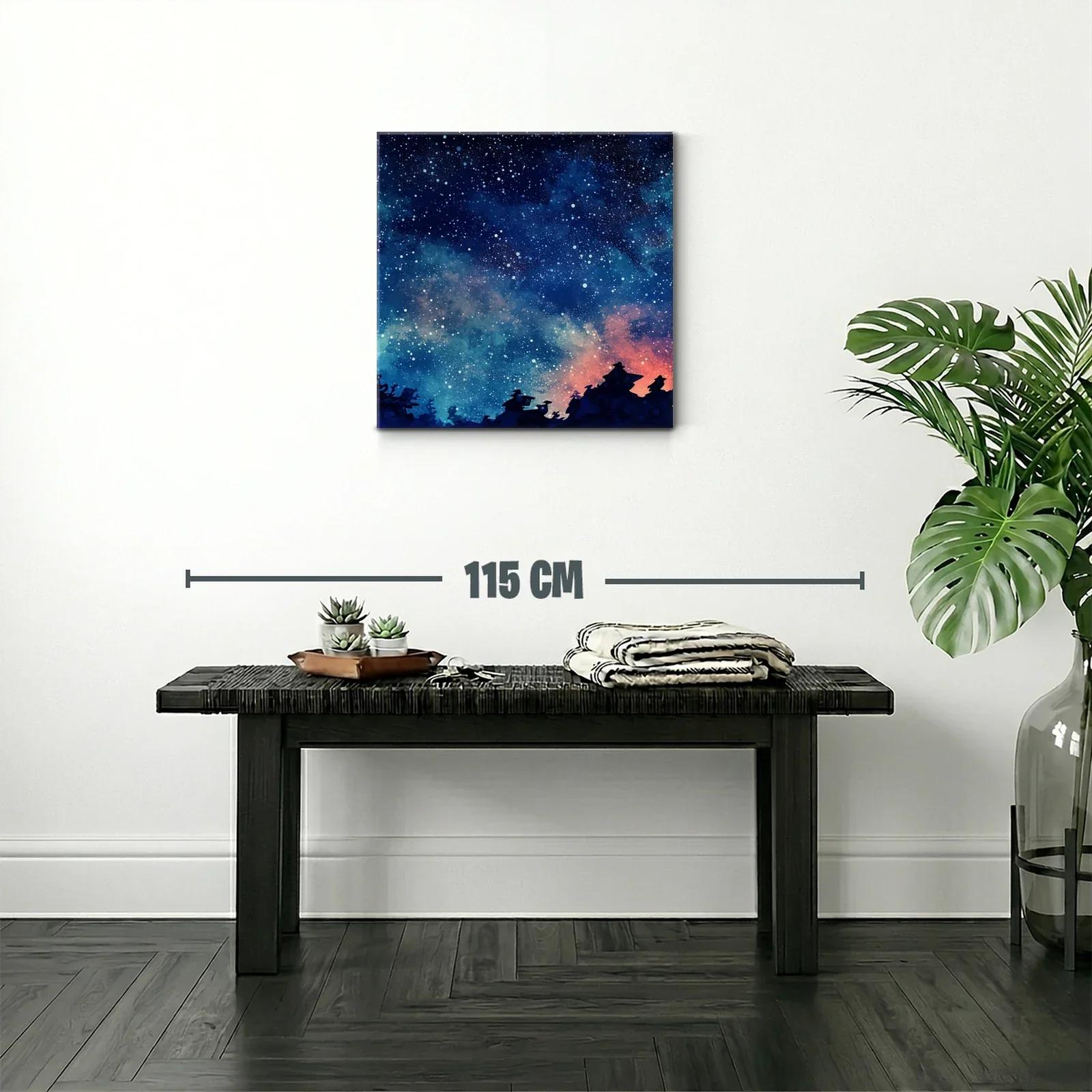Cielo Estrellado con Siluetas de Montañas al Atardecer — miniatura 2
