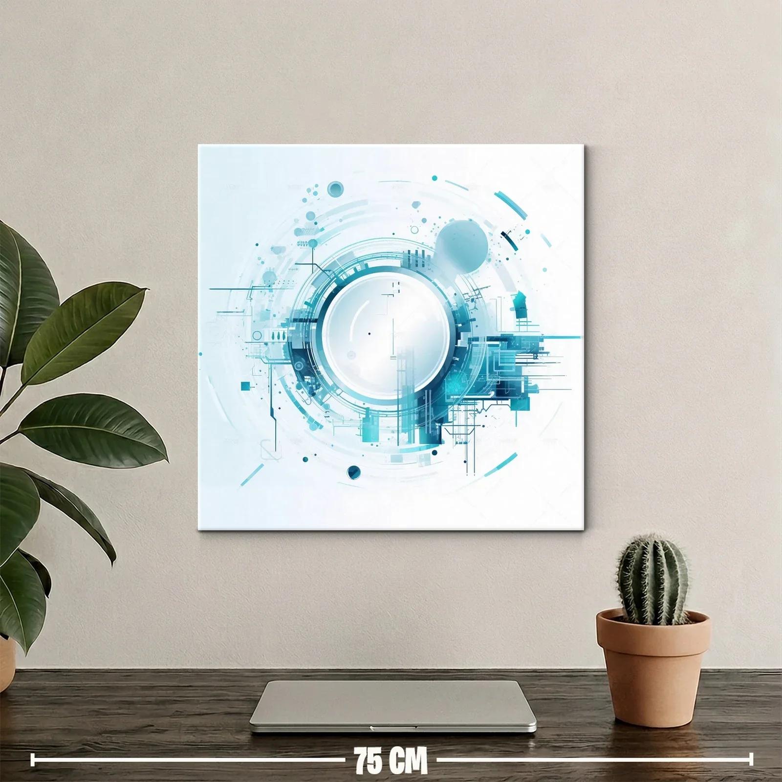 Diseño abstracto circular en tonos azules y blancos — miniatura 2