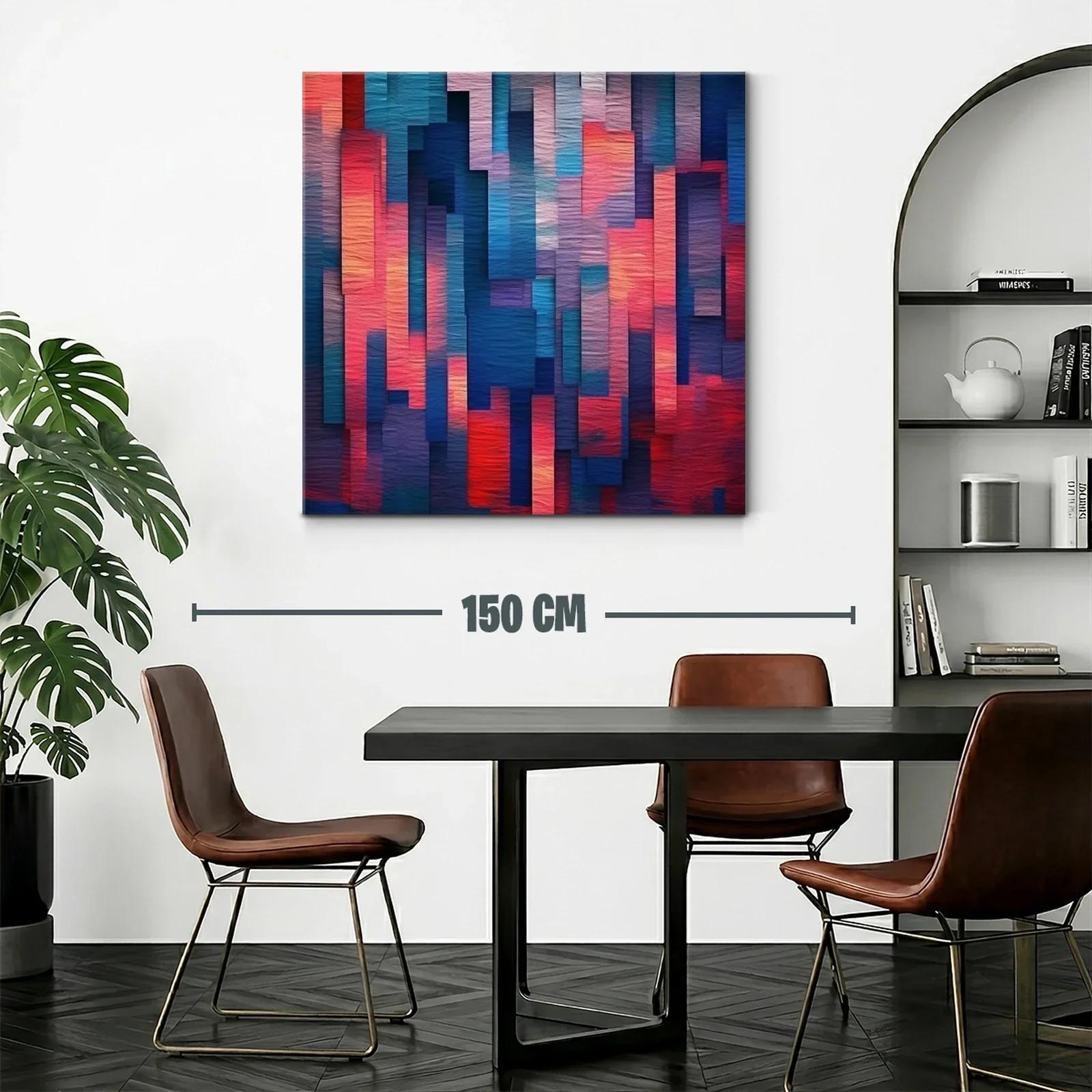 Composición abstracta en tonos cálidos y fríos vibrantes — miniatura 2
