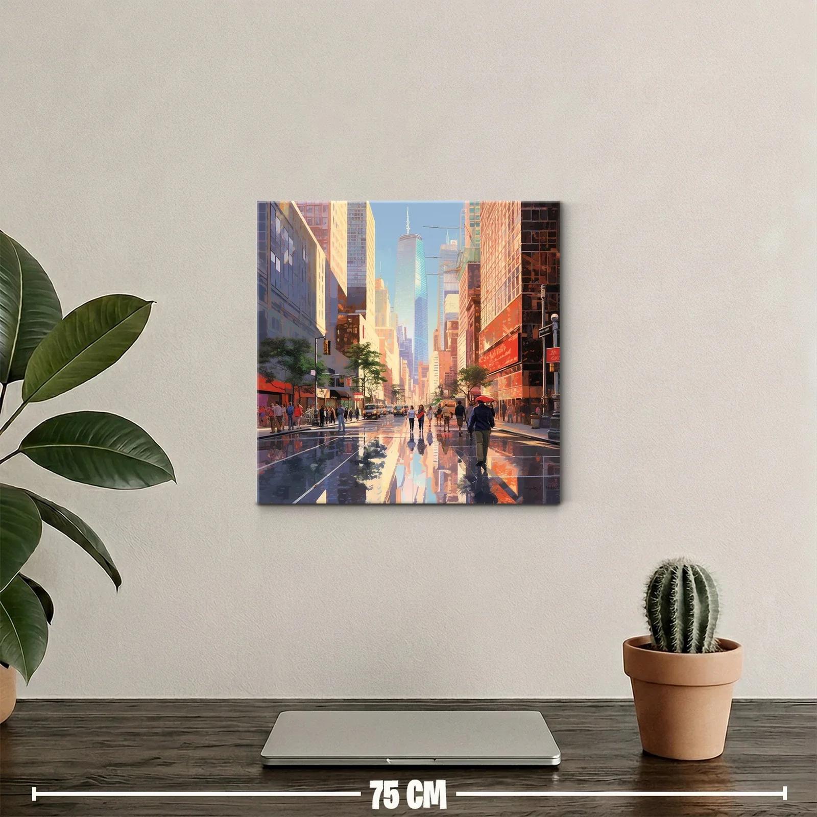 Atardecer urbano con reflejos vibrantes en ciudad moderna — miniatura 2