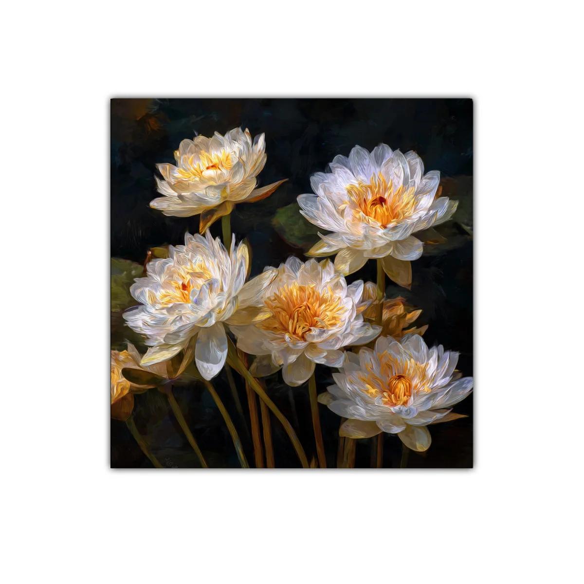 Elegancia natural de flores blancas y doradas para decorar — imagen principal