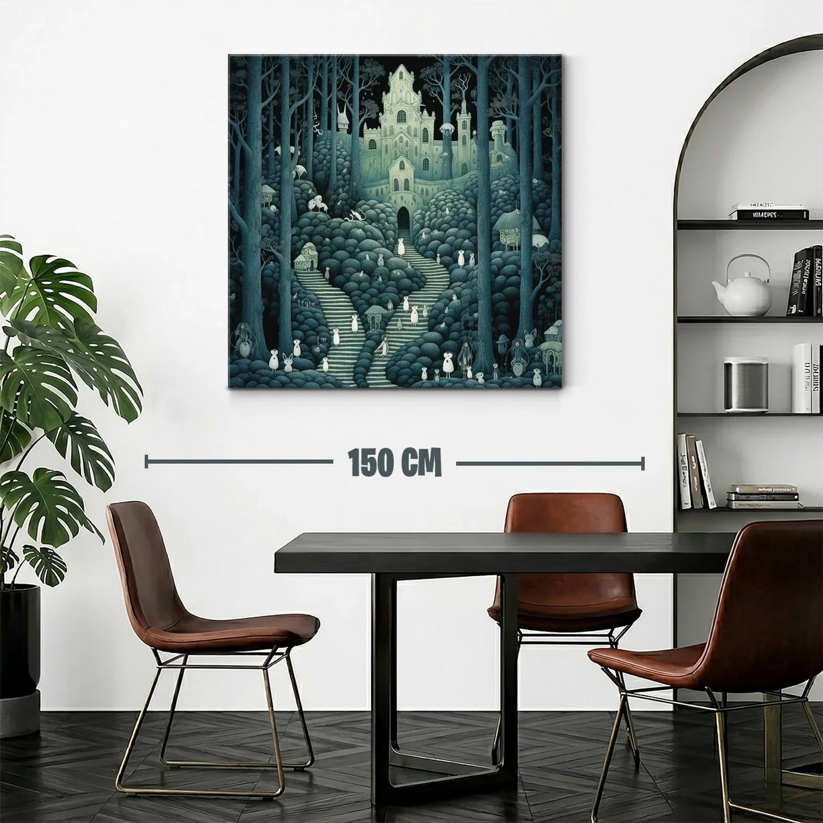 Paisaje encantado con misterio y figuras fantásticas — miniatura 2