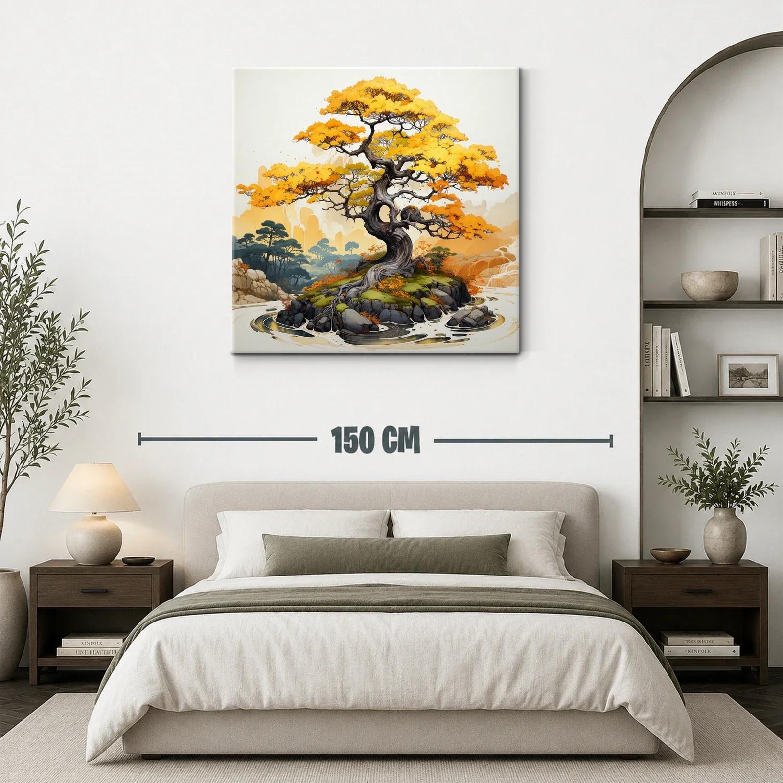 Árbol otoñal con vibrantes tonos amarillos y naranjas — miniatura 3