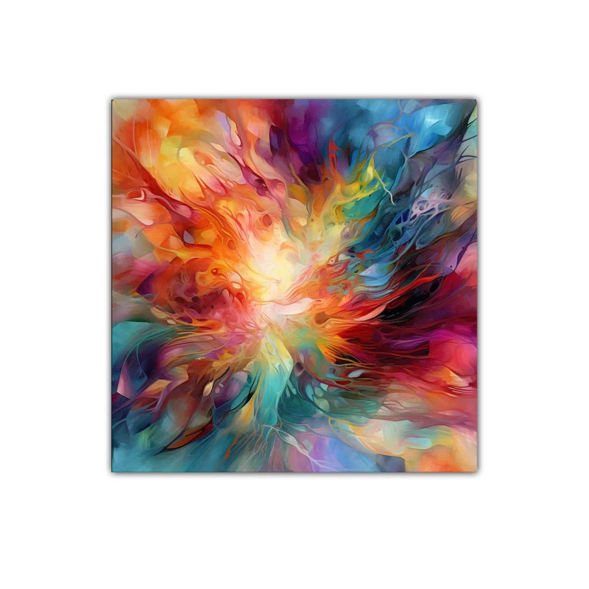 Estallido de colores en pintura abstracta vibrante