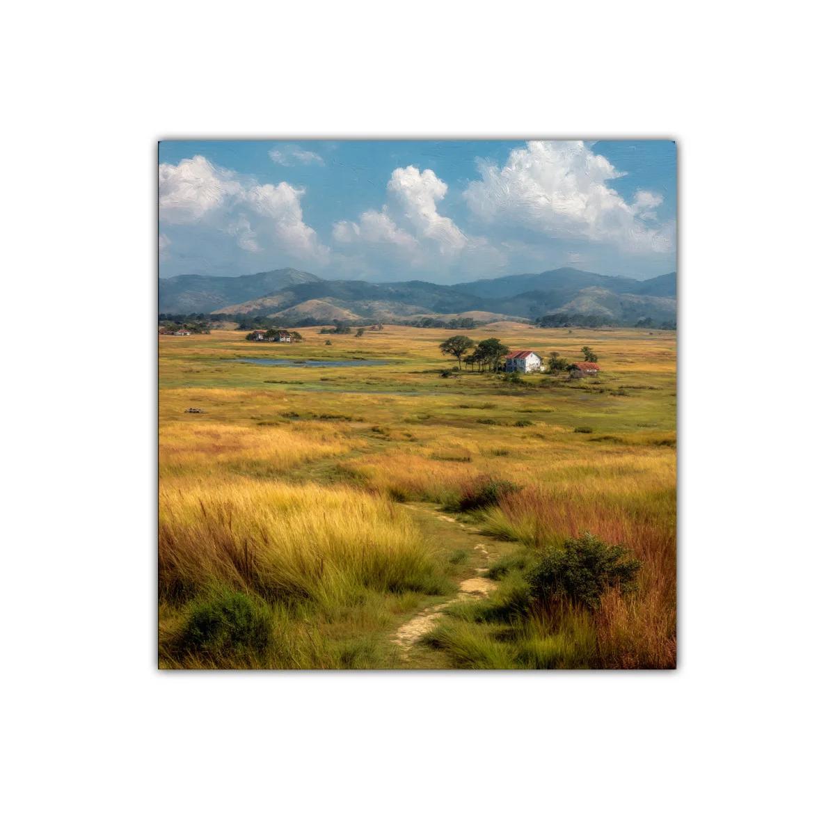 Paisaje campestre con praderas y cielos azules — miniatura 1