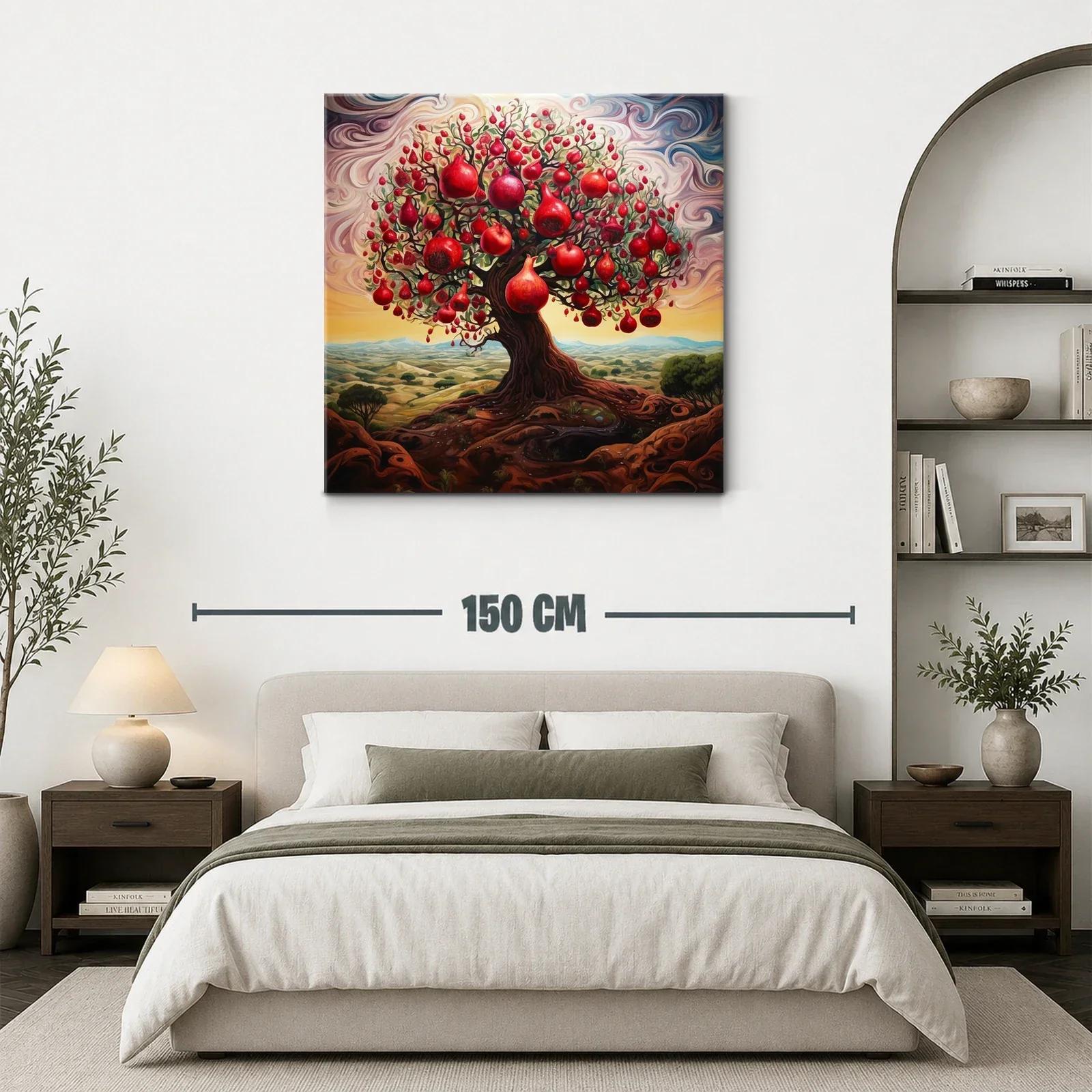 Árbol de granadas con raíces entrelazadas y cielo vibrante — miniatura 3