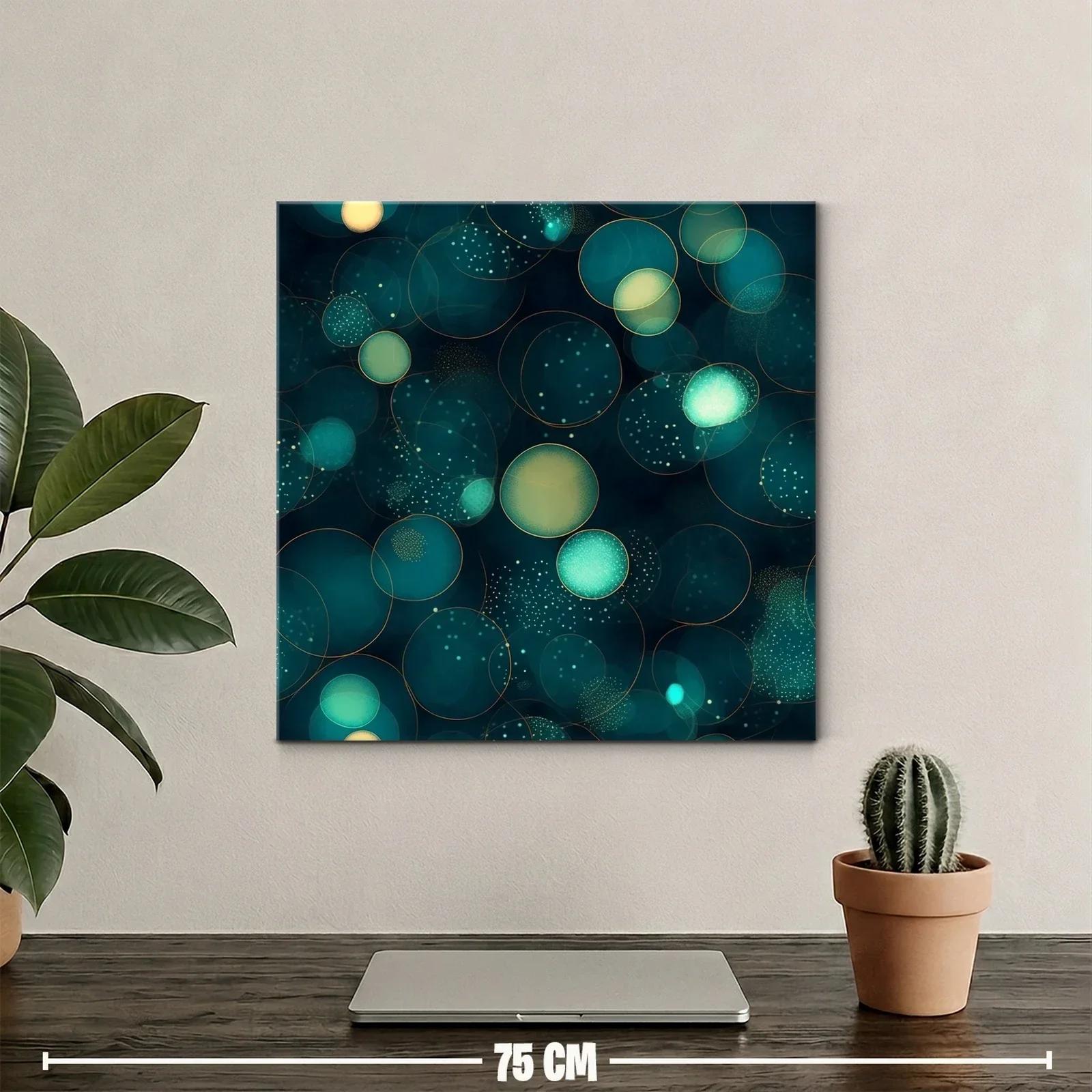 Composición abstracta de círculos brillantes en tonos azul y verde — miniatura 2