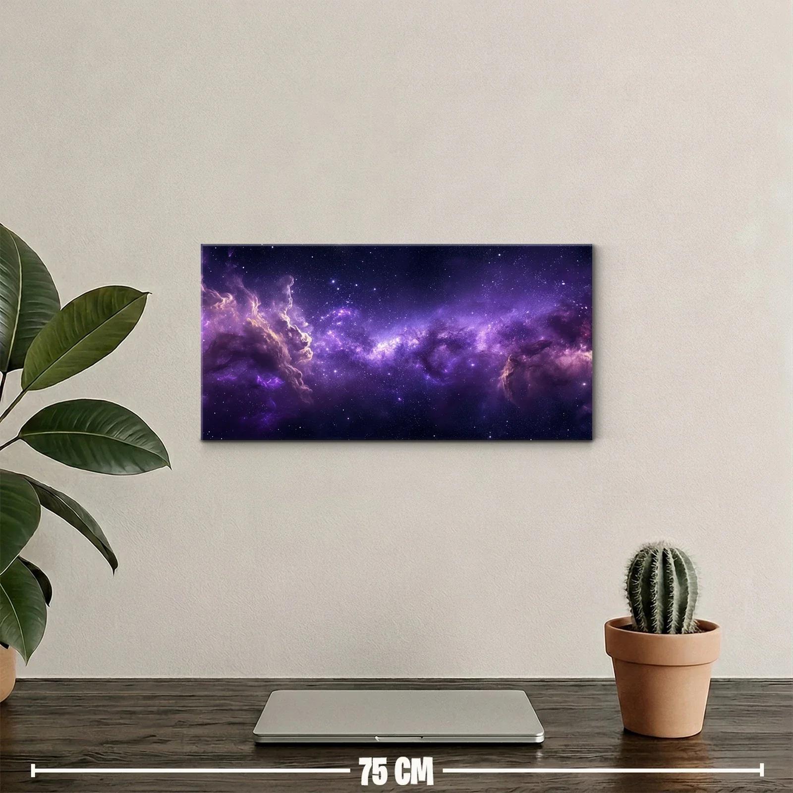 Cuadro nebulosa púrpura panorámica horizontal — miniatura 2