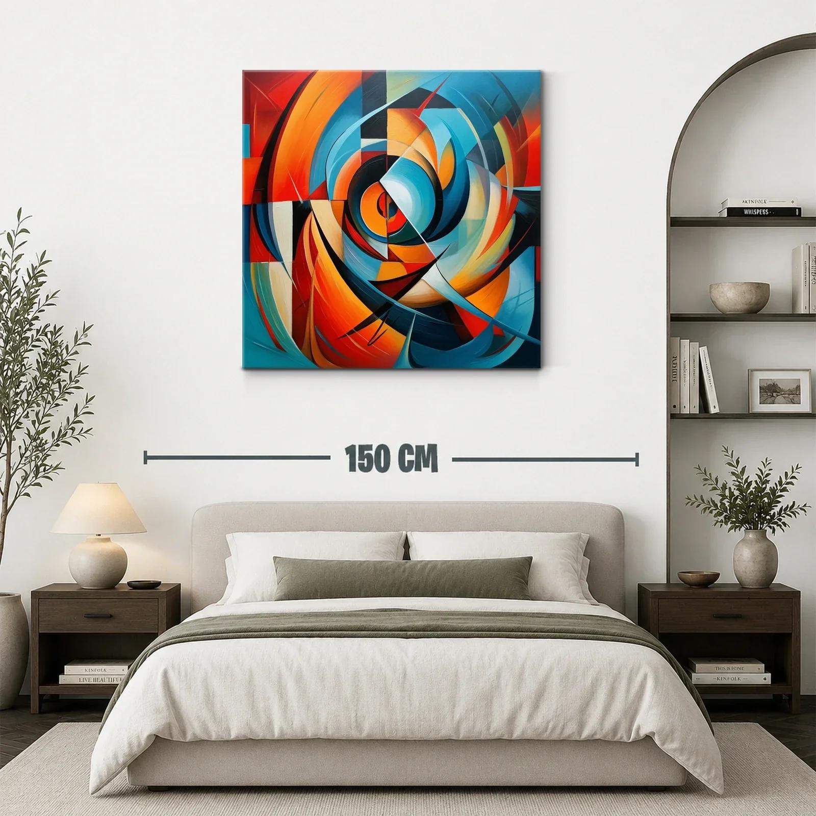 Diseño abstracto vibrante en tonos cálidos y azules — miniatura 3