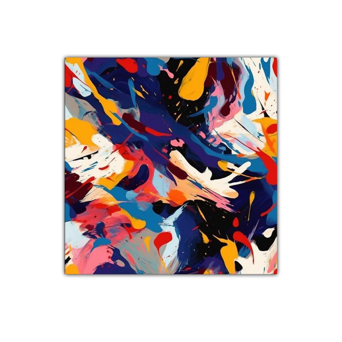 Cuadro abstracto con explosión vibrante de color y energía