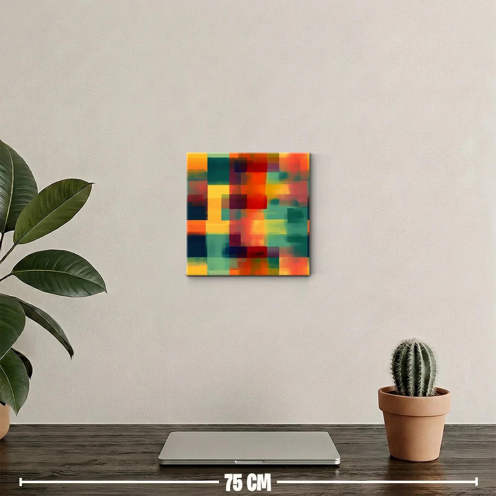 Cuadro abstracto de colores vibrantes y formas geométricas — miniatura 2